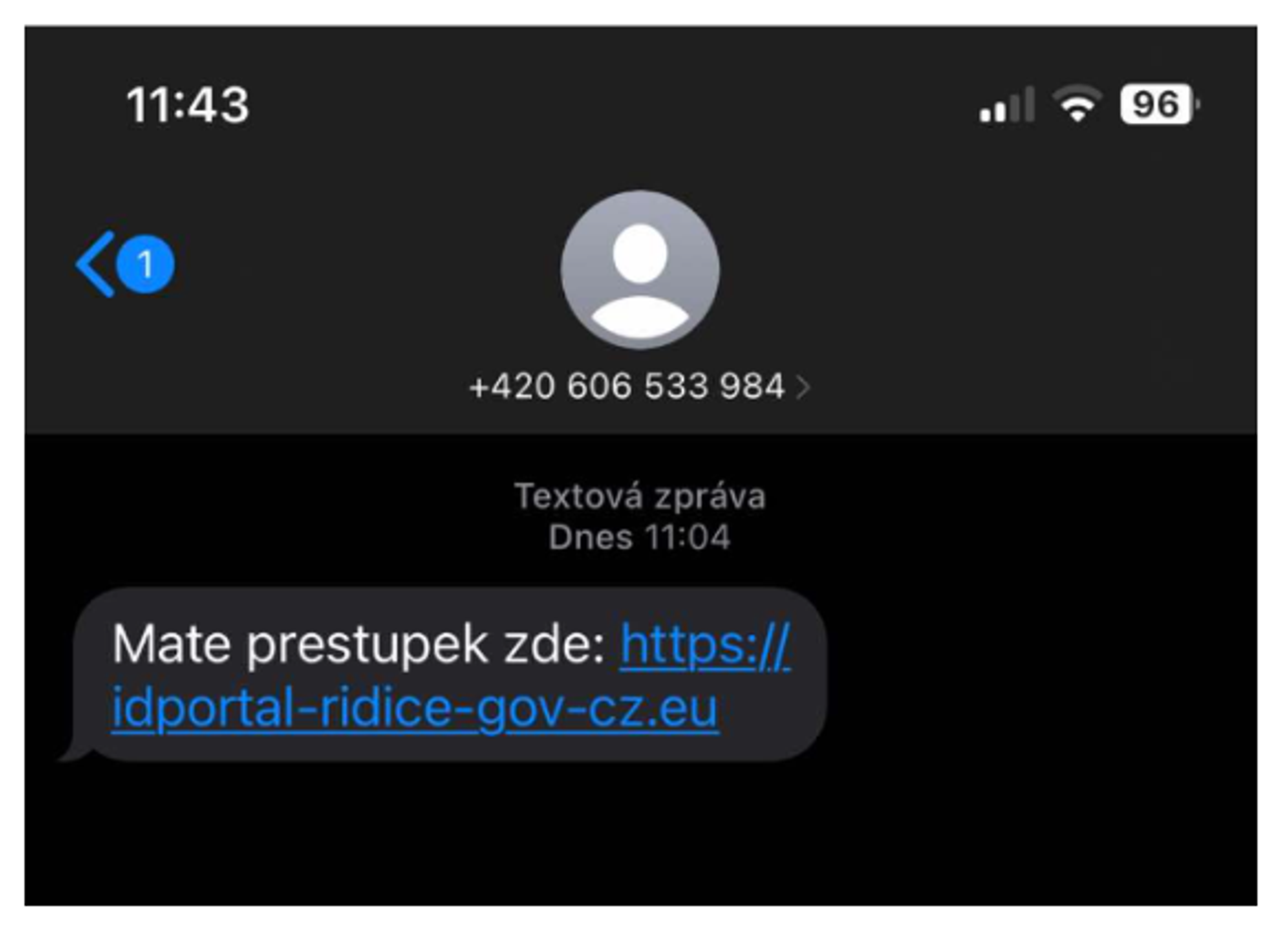 Ukázky podvodných SMS - Ukázky podvodných SMS (1/4)