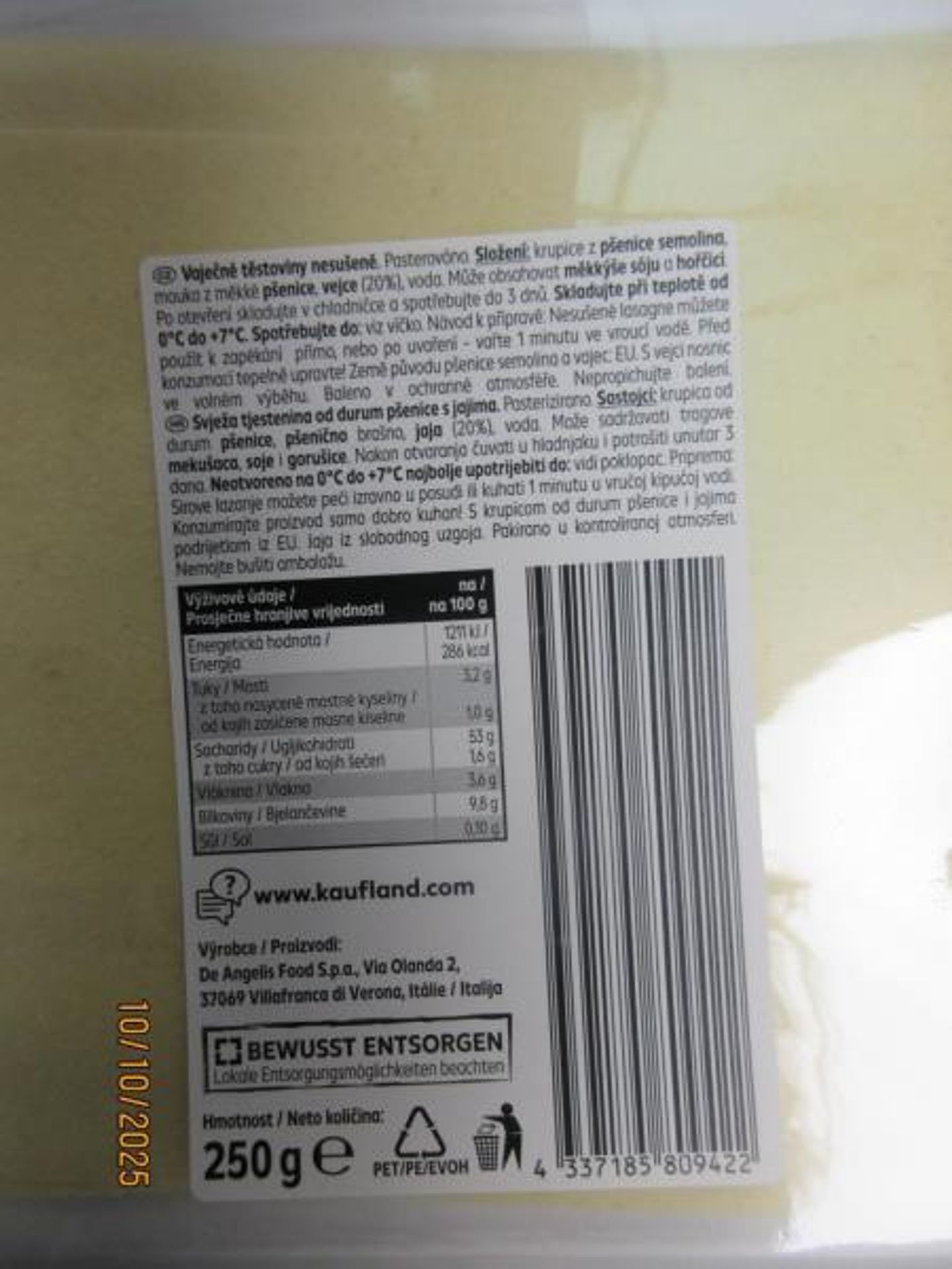 K Favourites Lasagne platten, vaječné těstoviny nesušené, 250 g (3) - K Favourites Lasagne platten (3/3)