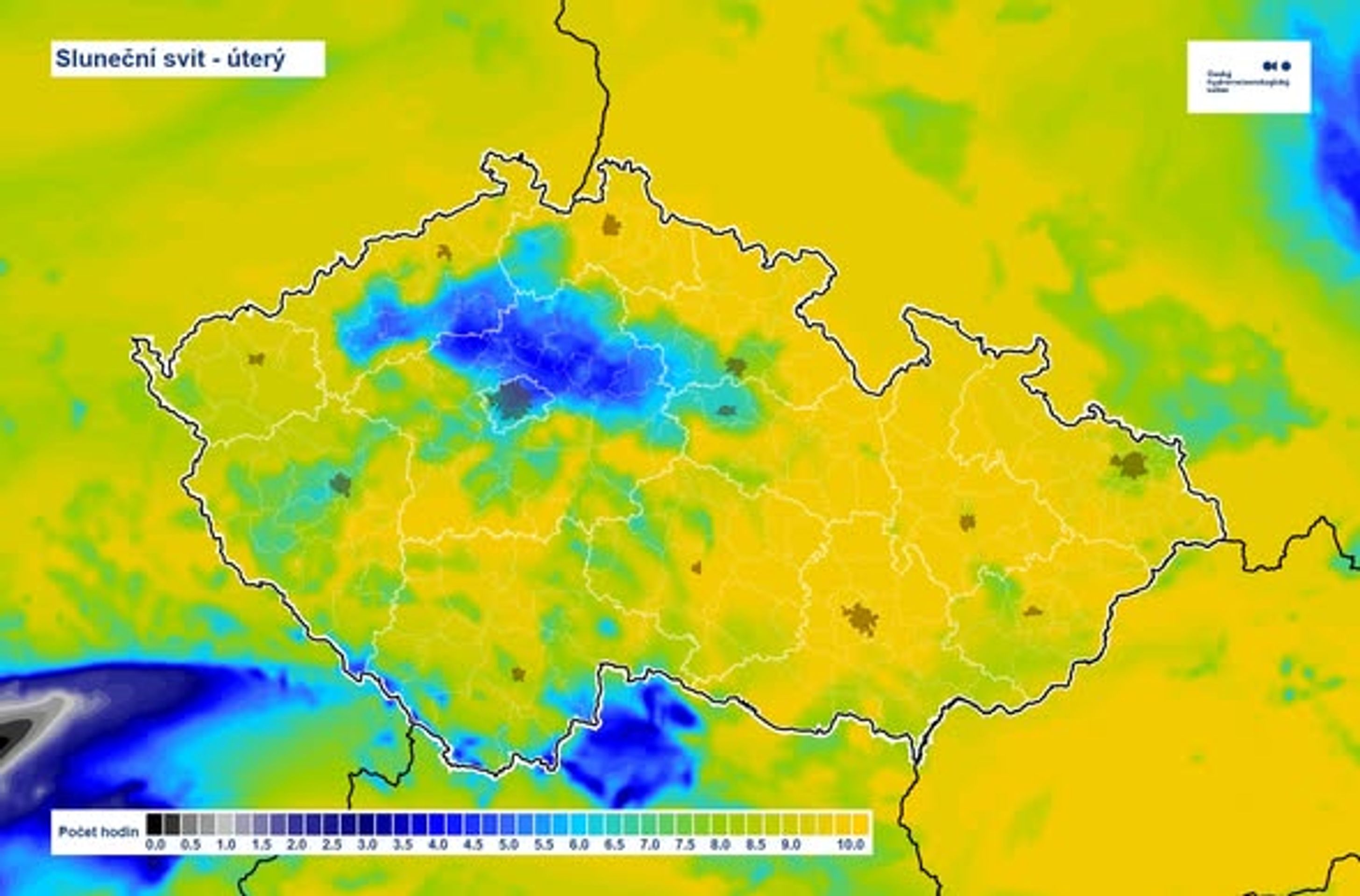 Sluneční svit – úterý - Počasí ČHMÚ (3/3)
