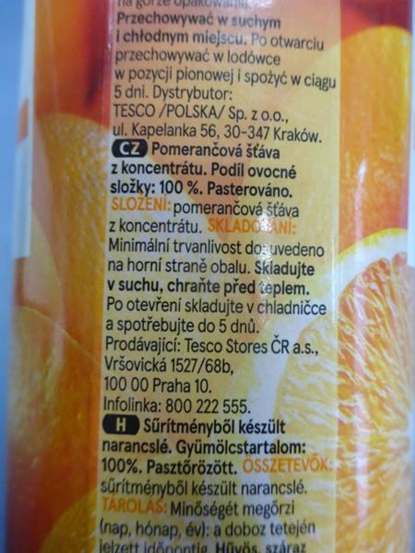 TESCO 100% ORANGE JUICE - TESCO 100% ORANGE JUICE (6/7)