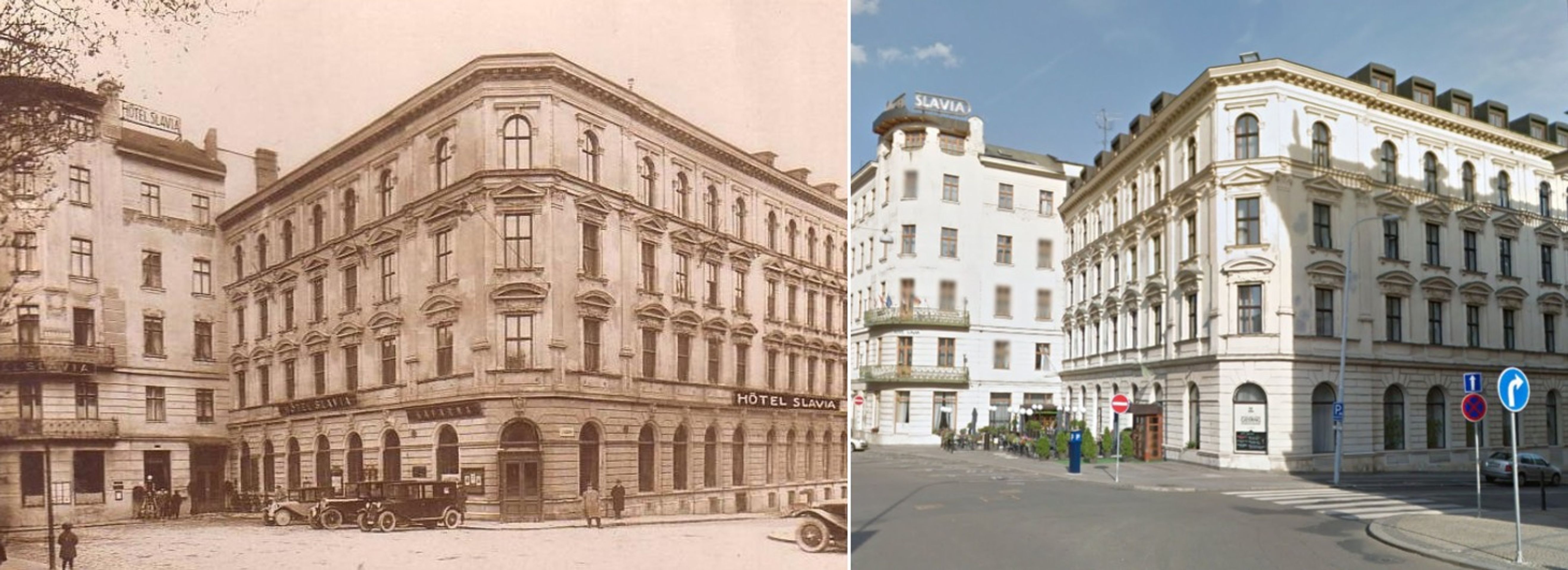 Historické obrázky - Brno, hotel Slavia - GALERIE: Jihomoravský kraj dříve a dnes (9/22)