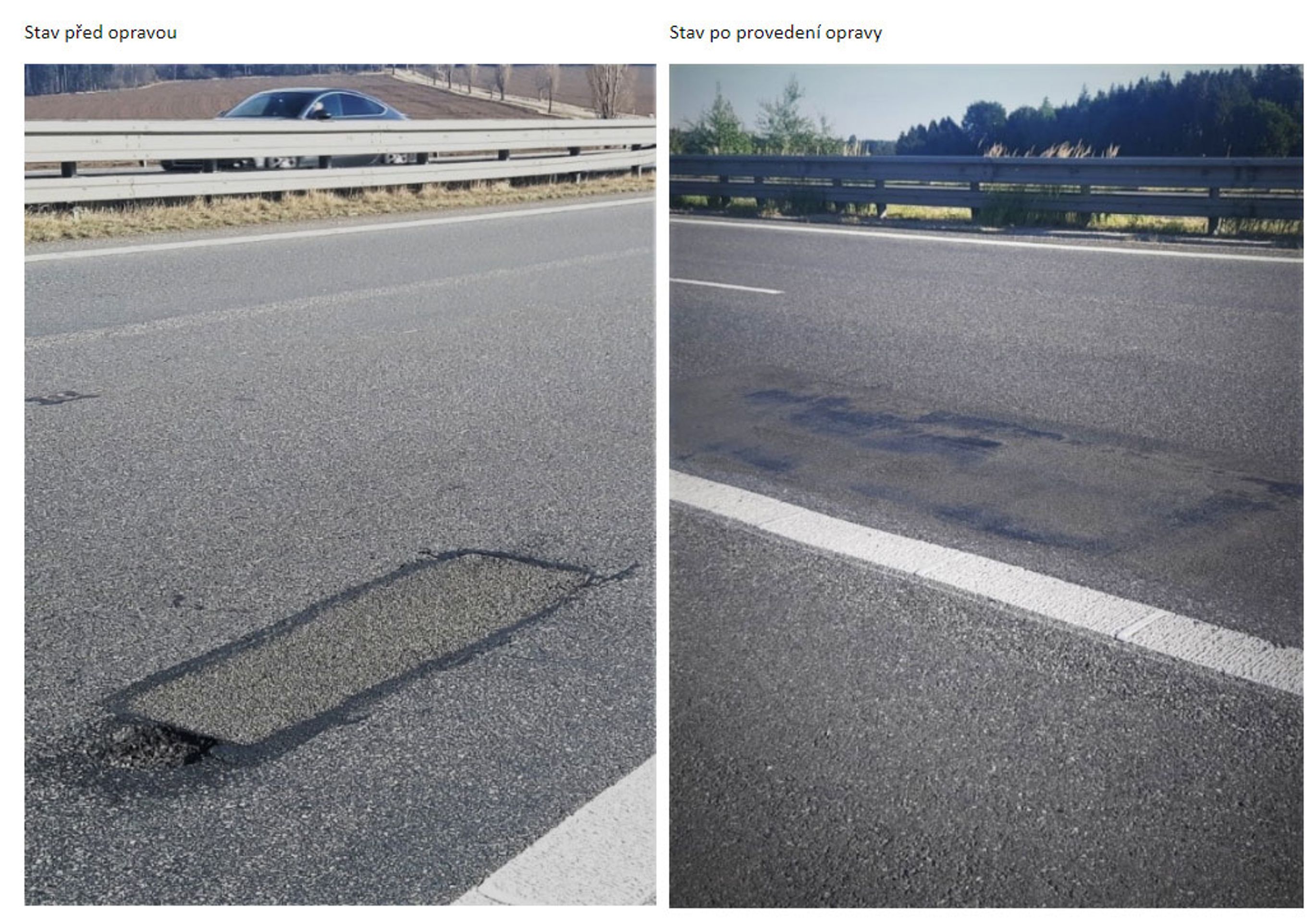 Poškozená vysprávka výtluku ve vozovce EXIT 112 - Problematická místa na D1 (10/10)