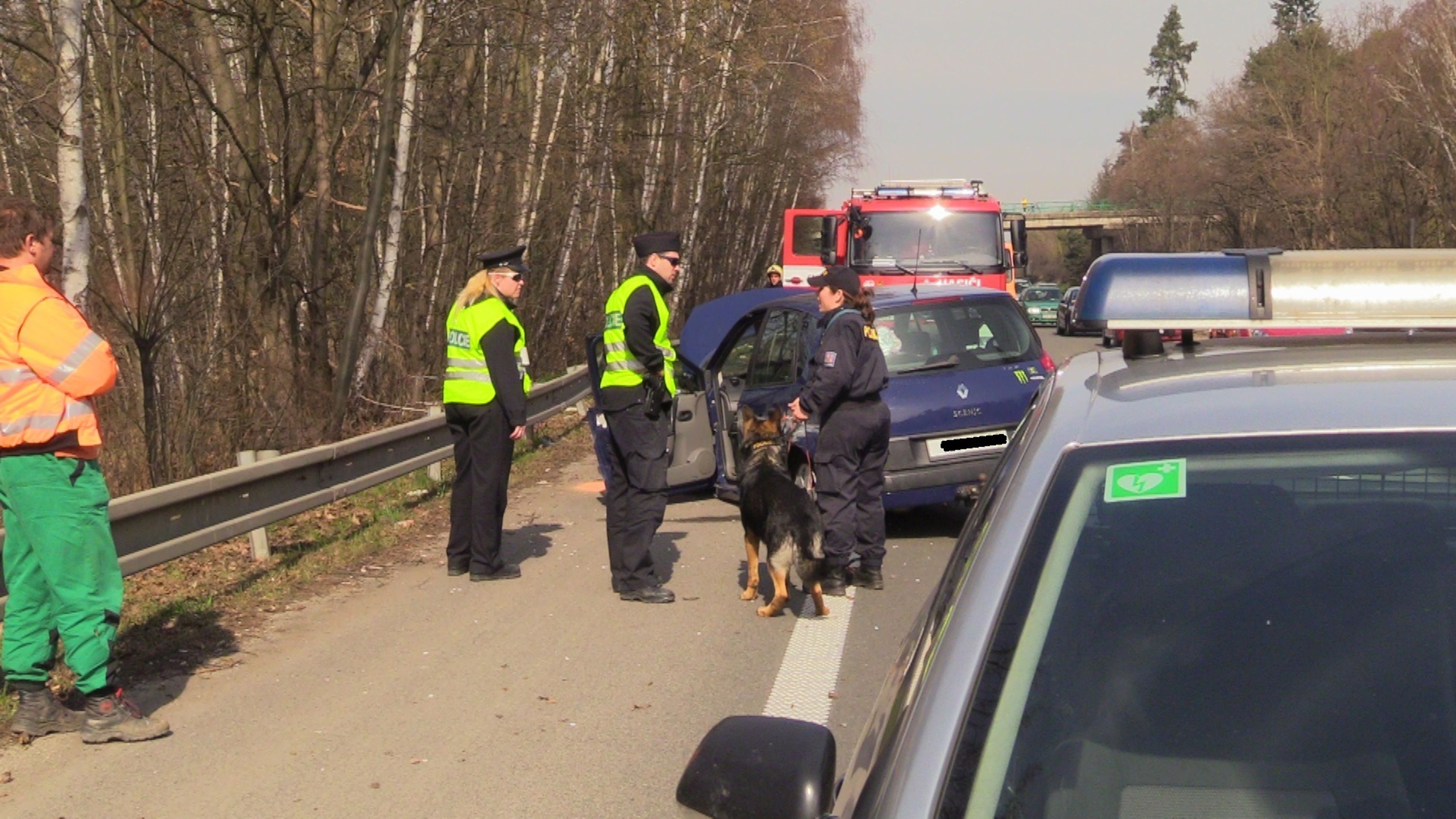 Řidič nechal auto uprostřed dálnice - 4 - GALERIE: Řidič nechal auto uprostřed dálnice a utekl (4/6)