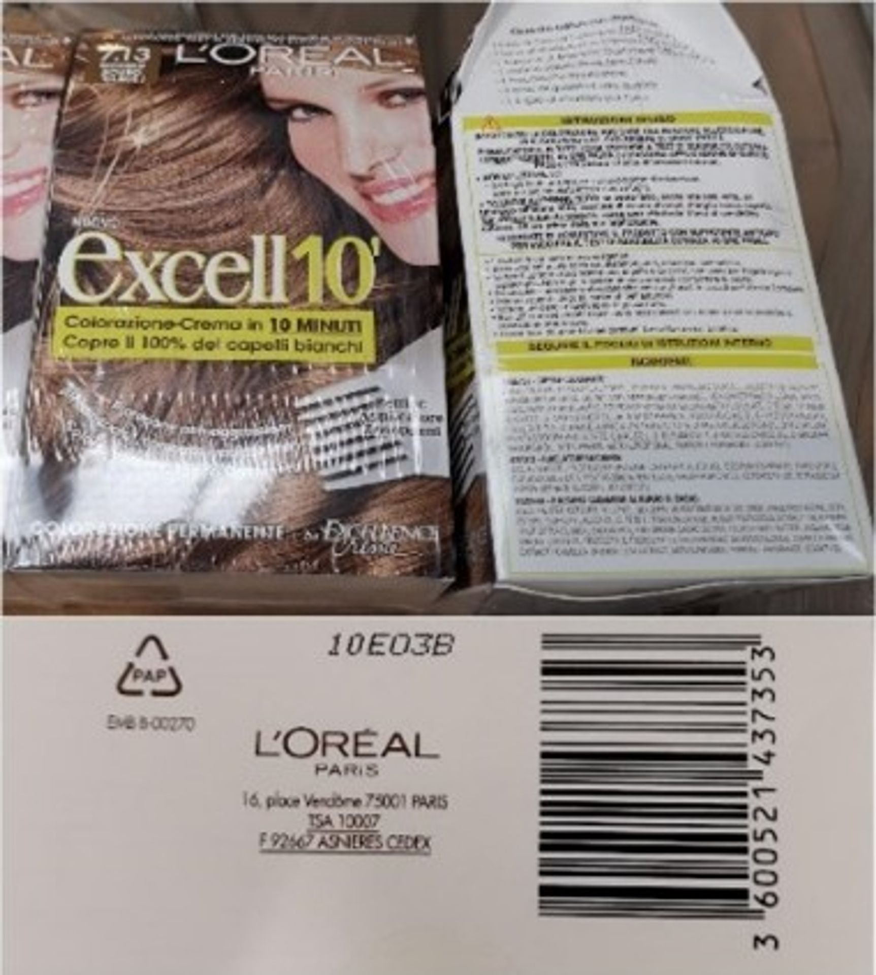 Barva na vlasy L'OREAL PARIS Excell 10 - biondo scuro glace 7,13 - Zdraví nebezpečná kosmetika (13/20)