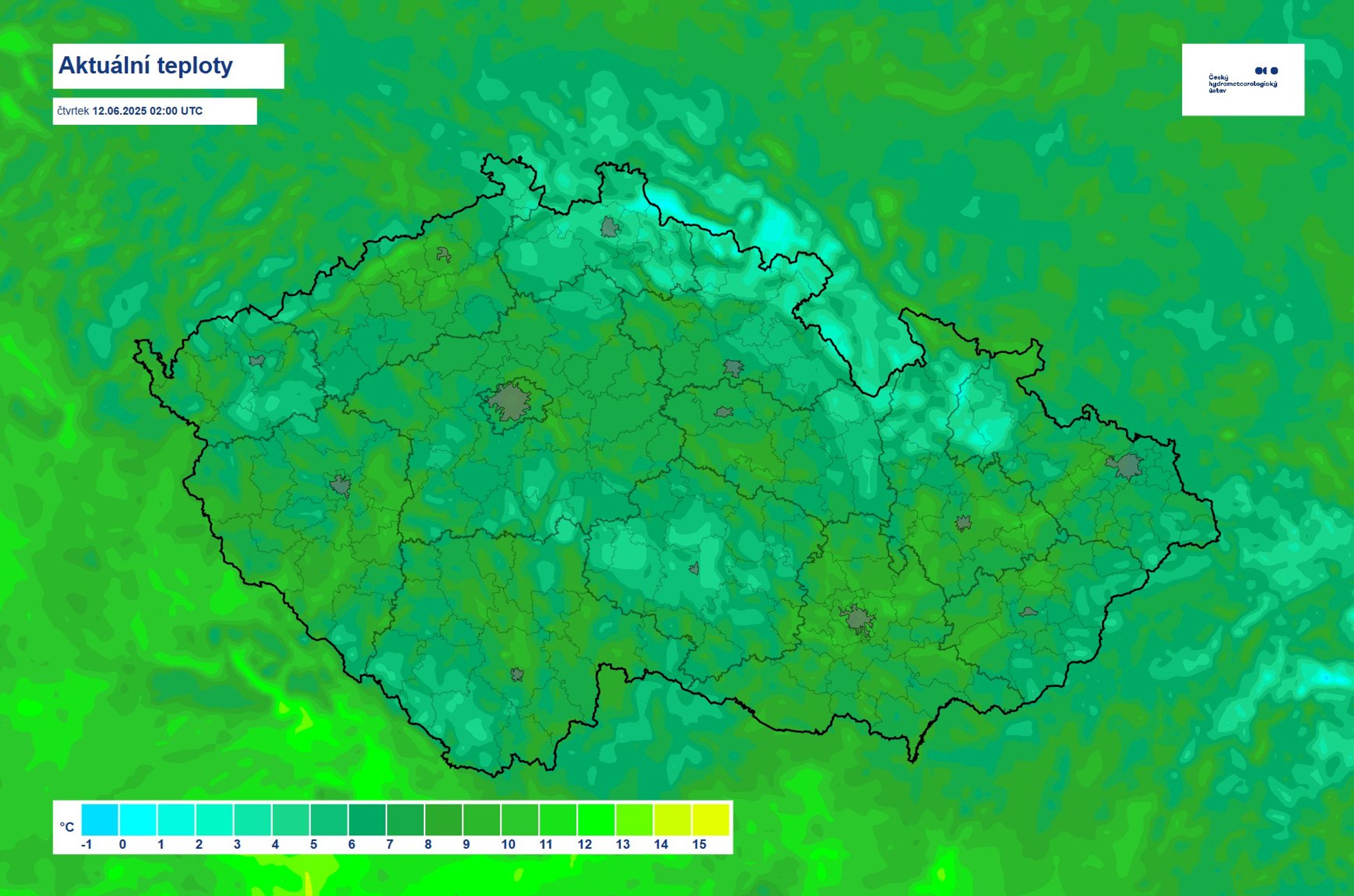 Aktuální teploty - Předpověď počasí (1/3)