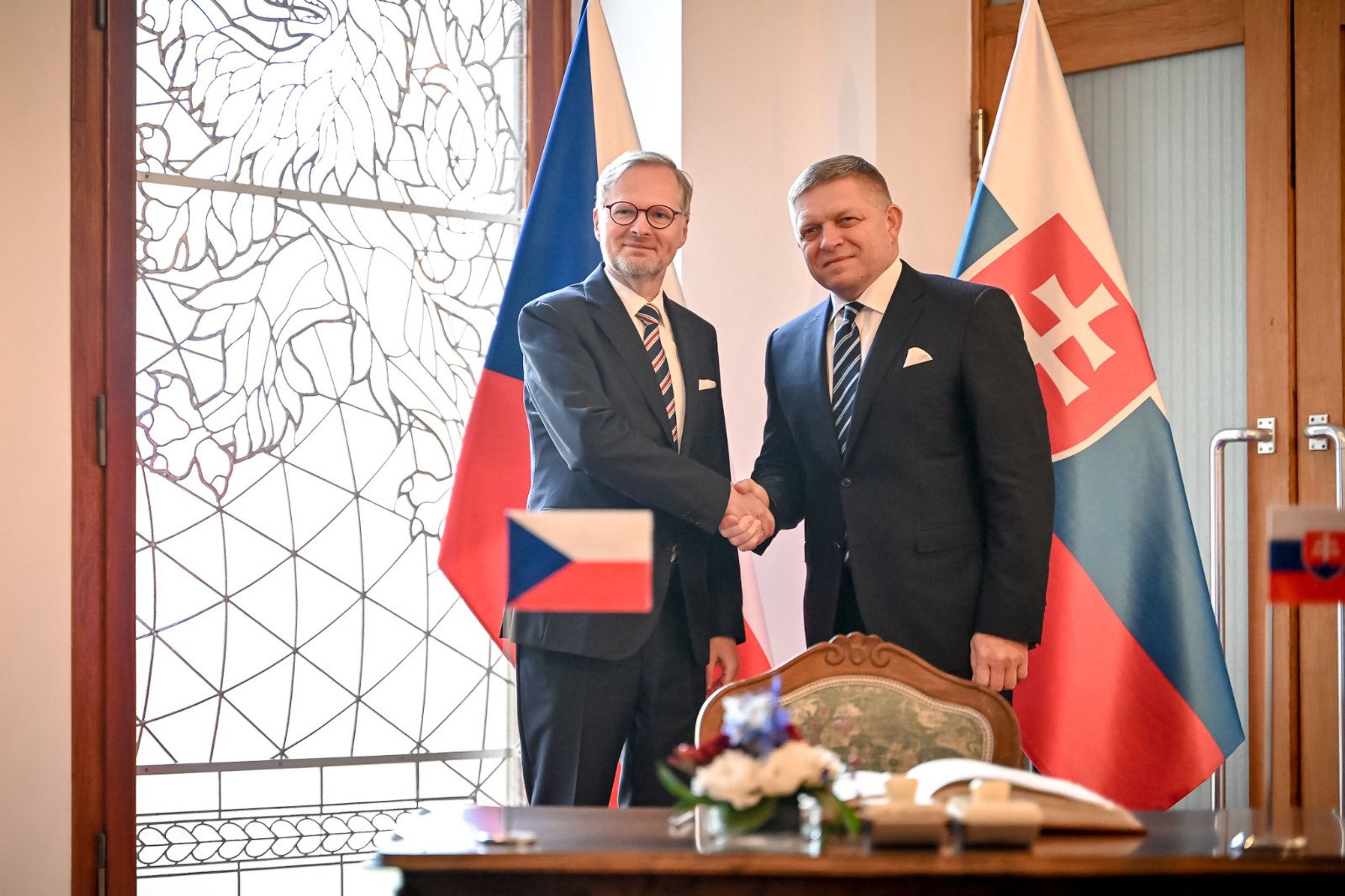Premiéři Petr Fiala a Robert Fico - Slovenský premiér Robert Fico na návštěvě Česka (2/11)