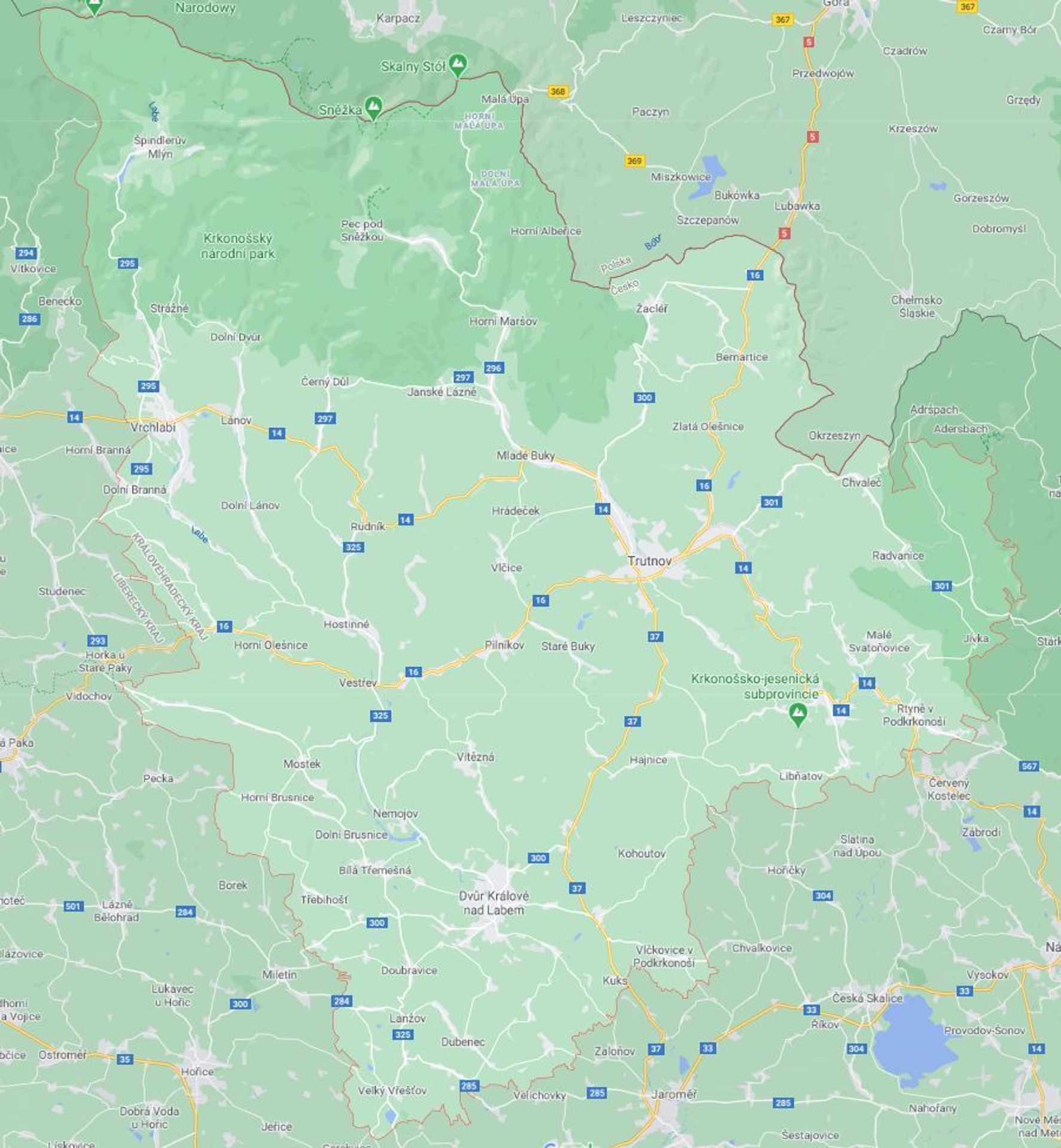 Okres Trutnov - GALERIE: Mapy okresů v Královéhradeckém kraji (1/5)