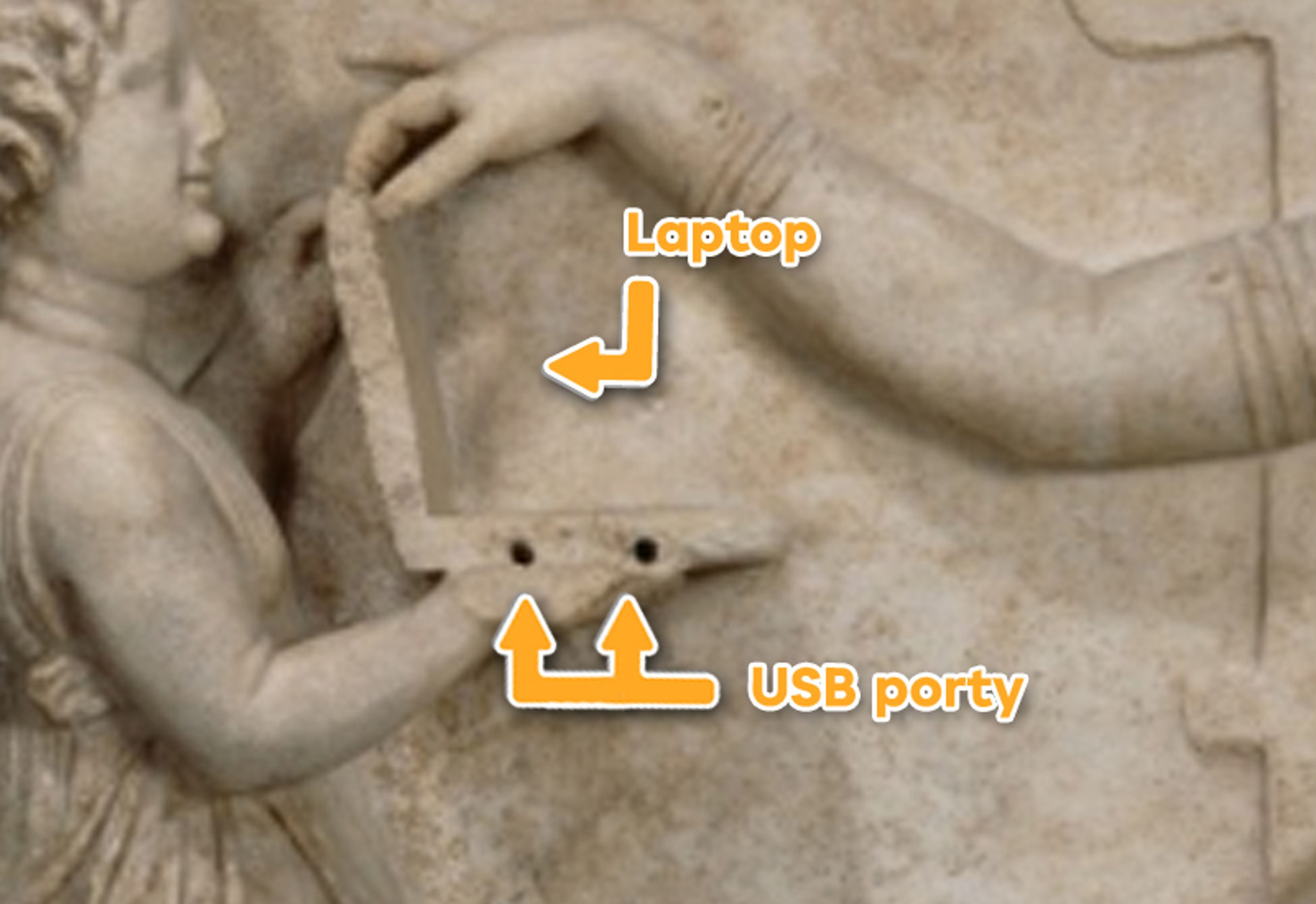 Laptop ve antickém Řecku - GALERIE: Počítač na starověké soše (3/3)