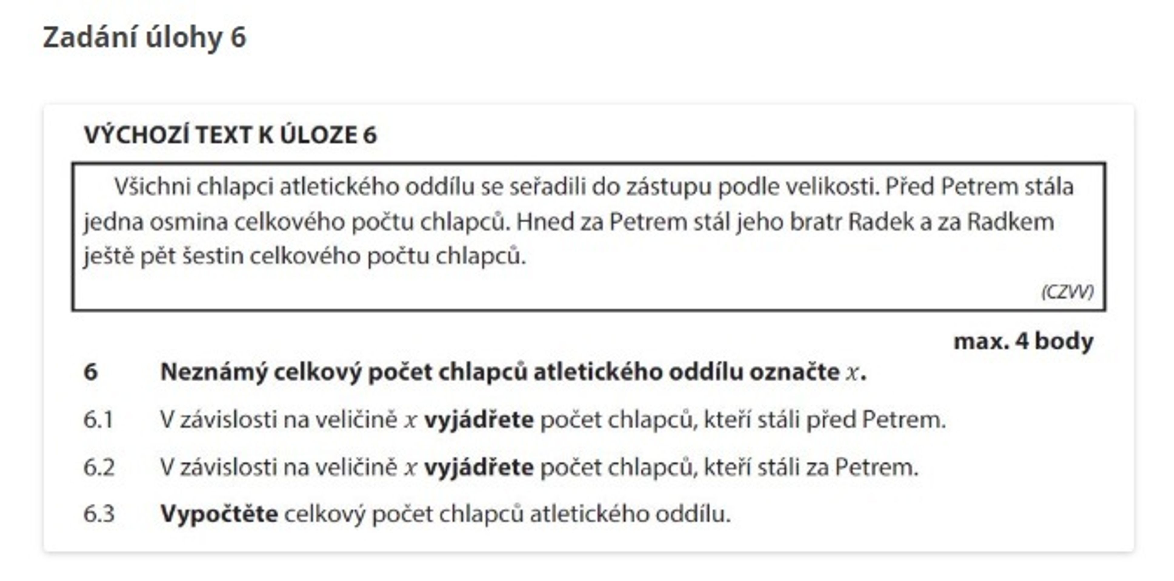 Zadání a řešení testu z matematiky - přijímačky - 3 - GALERIE: Zadání testu z matematiky - čtyřleté obory SŠ (2/3)