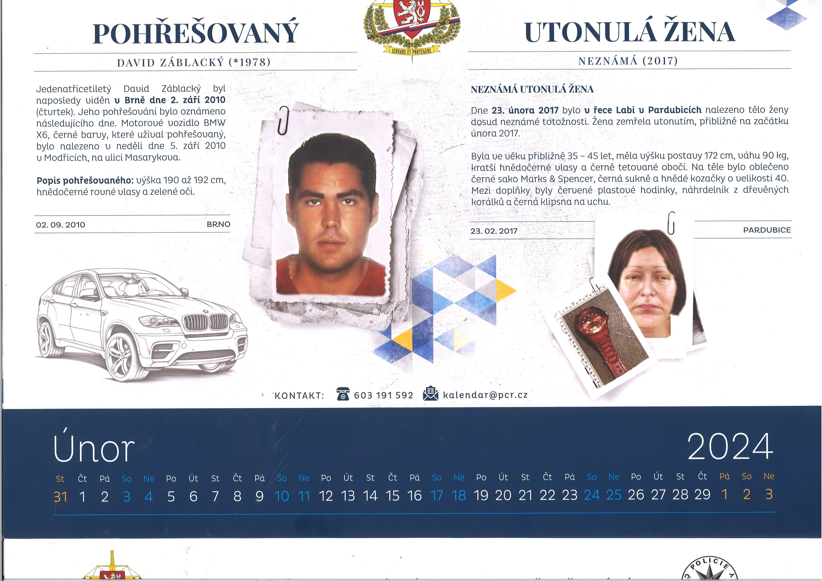 Kalendář hledaných, únor - Kalendář nevyřešených případů (2/12)