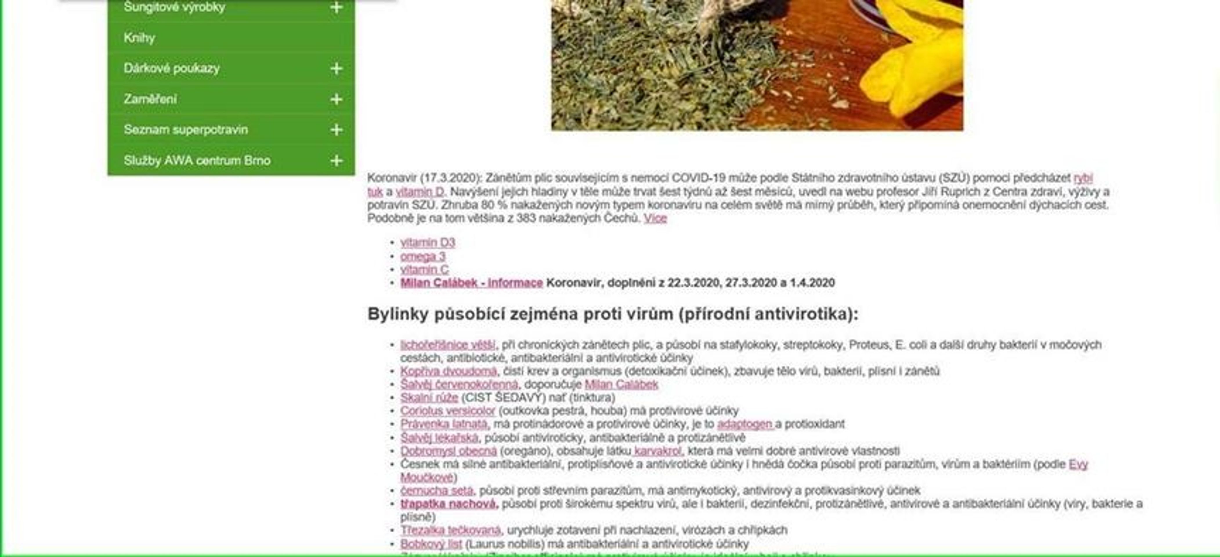 Zneužívání virové epidemie některými prodejci doplňků stravy na internetu - 1 - GALERIE: Zneužívání virové epidemie některými prodejci doplňků stravy na internetu (1/10)