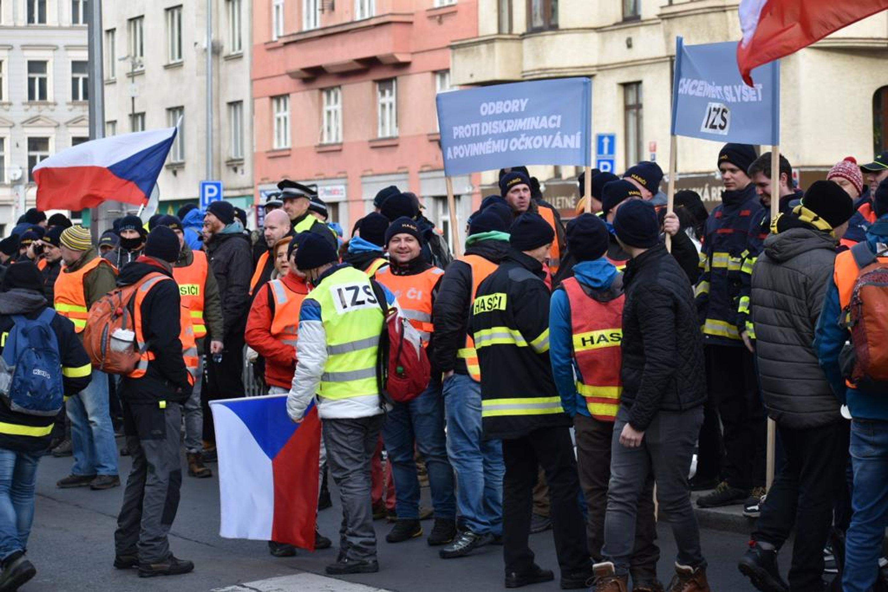 Demonstrace proti očkování před Ministerstvem vnitra (6) - Demonstrace před Ministerstvem vnitra (3/11)