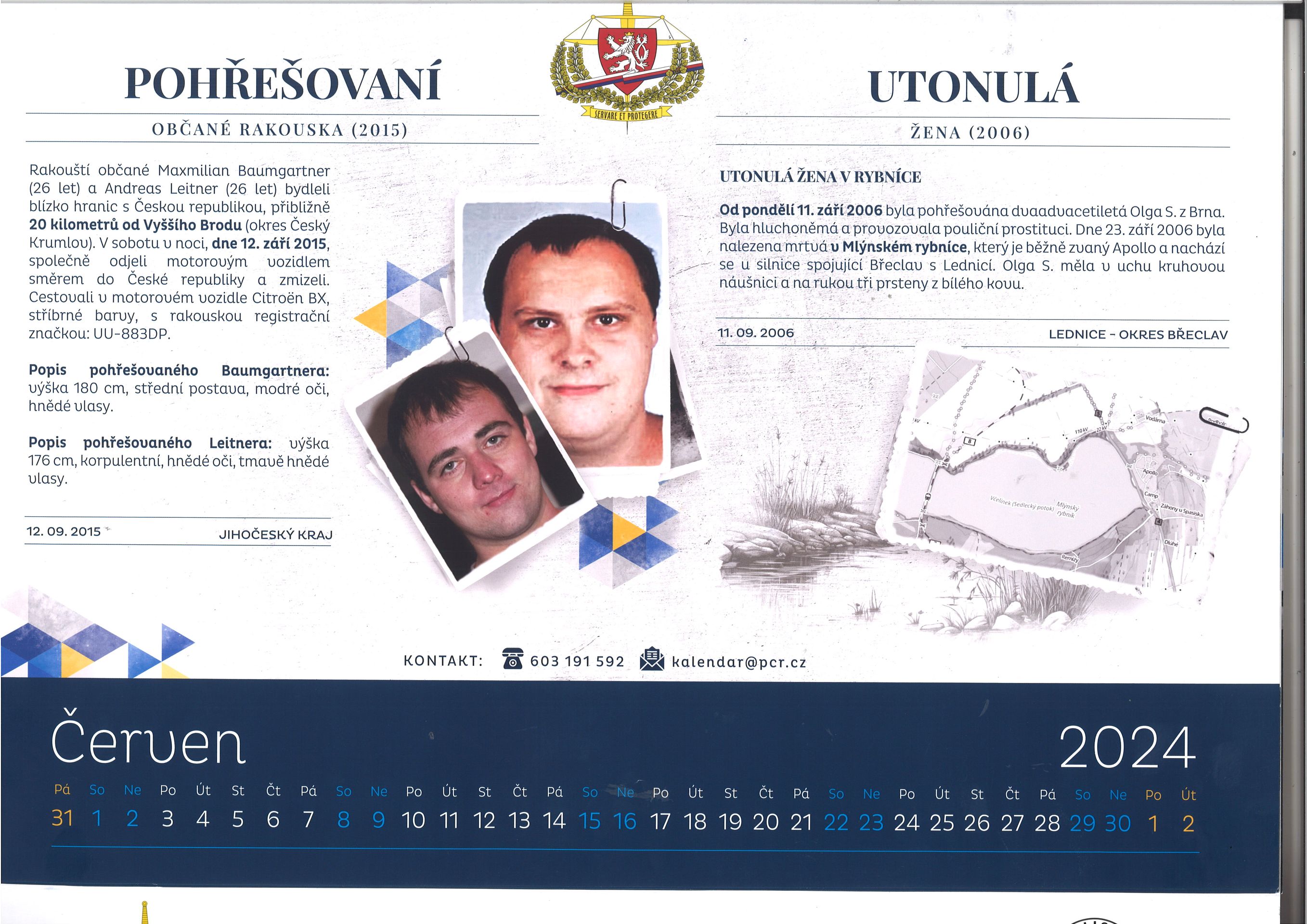 Kalendář hledaných, červen - Kalendář nevyřešených případů (6/12)