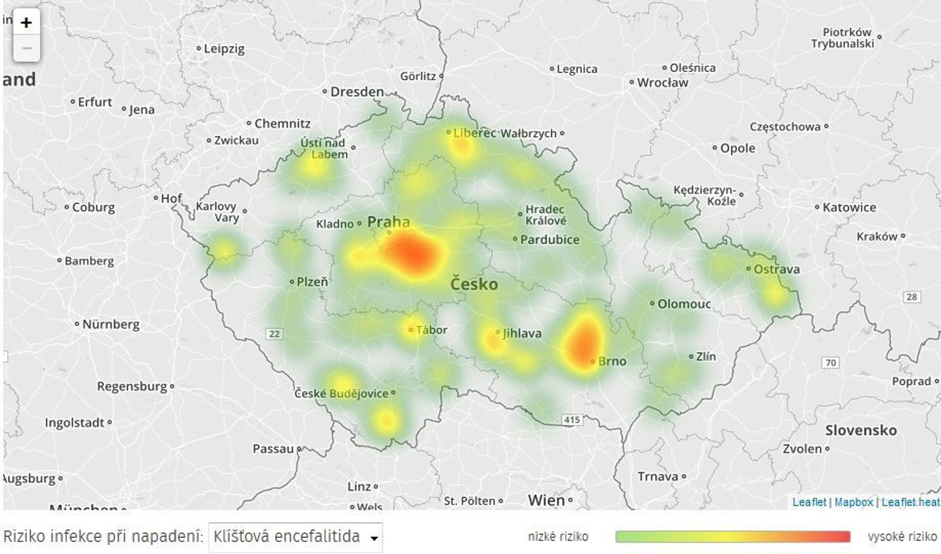 Mapa aktivity klíšťat v ČR - 2 - GALERIE: Mapa aktivity klíšťat v ČR (2/6)