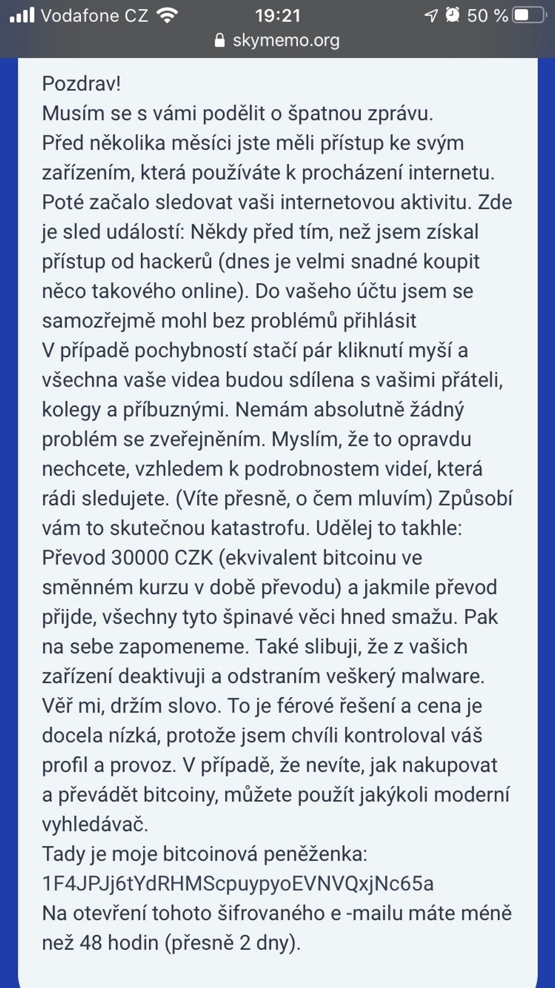 Podvodná SMS - GALERIE: Nový trik podvodníků v Česku (1/2)
