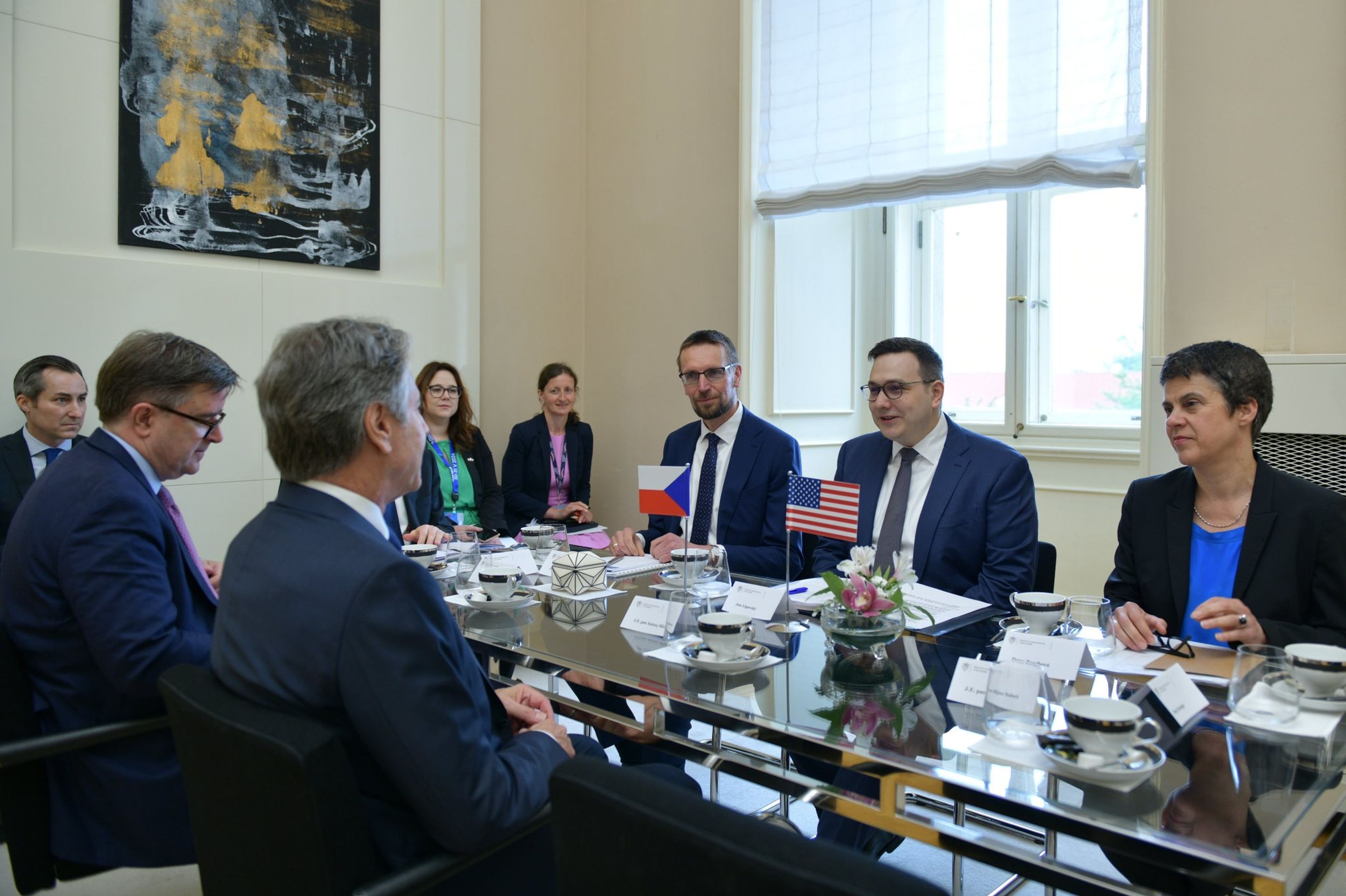 Ministři zahraničí Anthon Blinken a Jan Lipavský (2) - Jens Stoltenberg a Anthony Blinken v Praze (9/17)