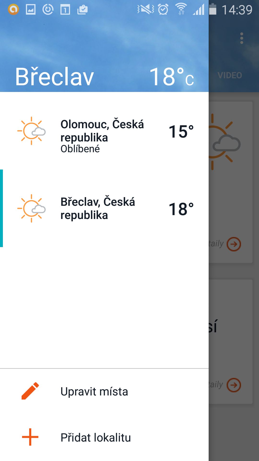 Aplikace pro předpověď počasí Accuweather - hledání polohy - GALERIE: Aplikace pro předpověď počasí Accuweather (1/6)