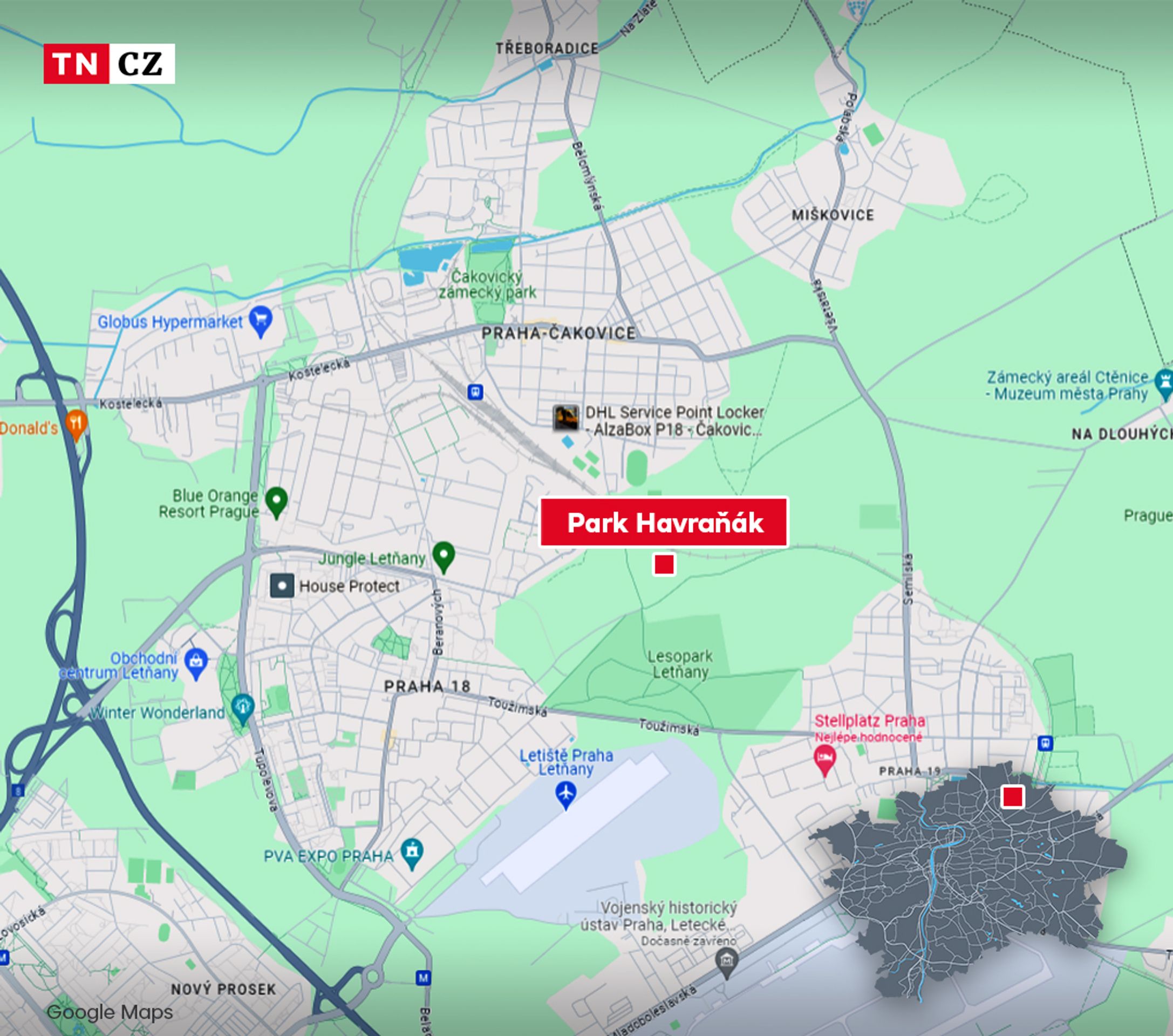 MAPA Park Havraňák - Krvavá tajemství pražských lesů (3/6)