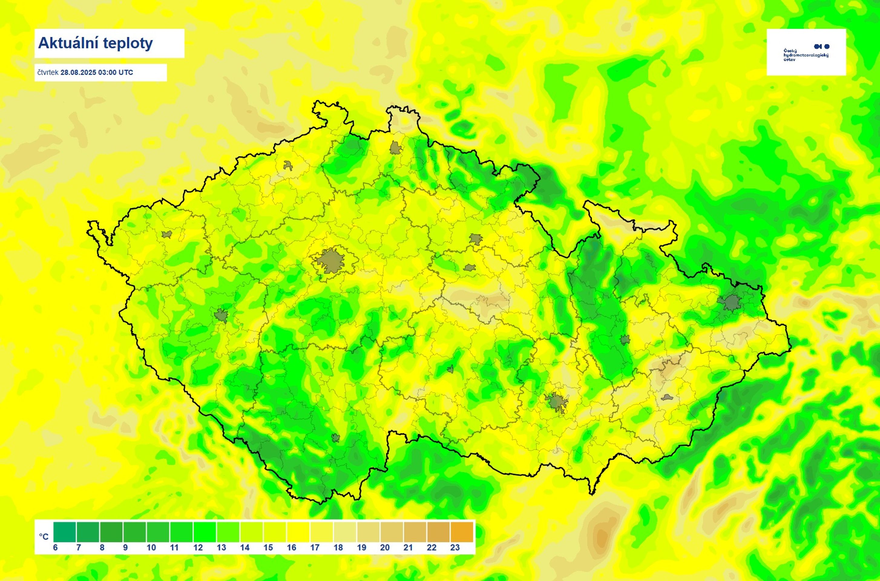 Mapa počasí - Mapa počasí - 28. 8. 2025 (1/3)