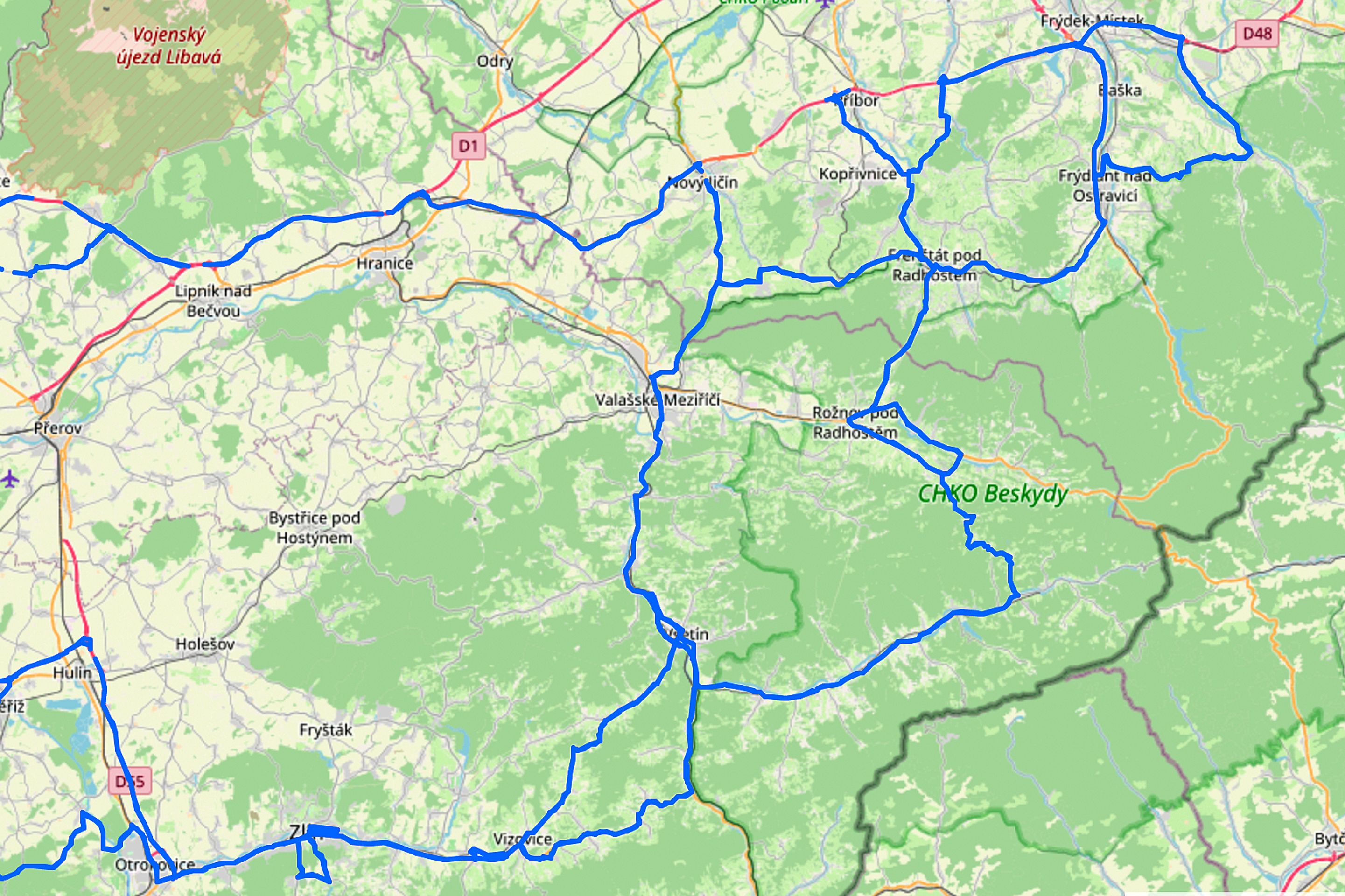 Trasy mezi Zlínem a Frýdkem-Místkem - Fotogalerie: Trasy pro testování autonomních aut (5/11)