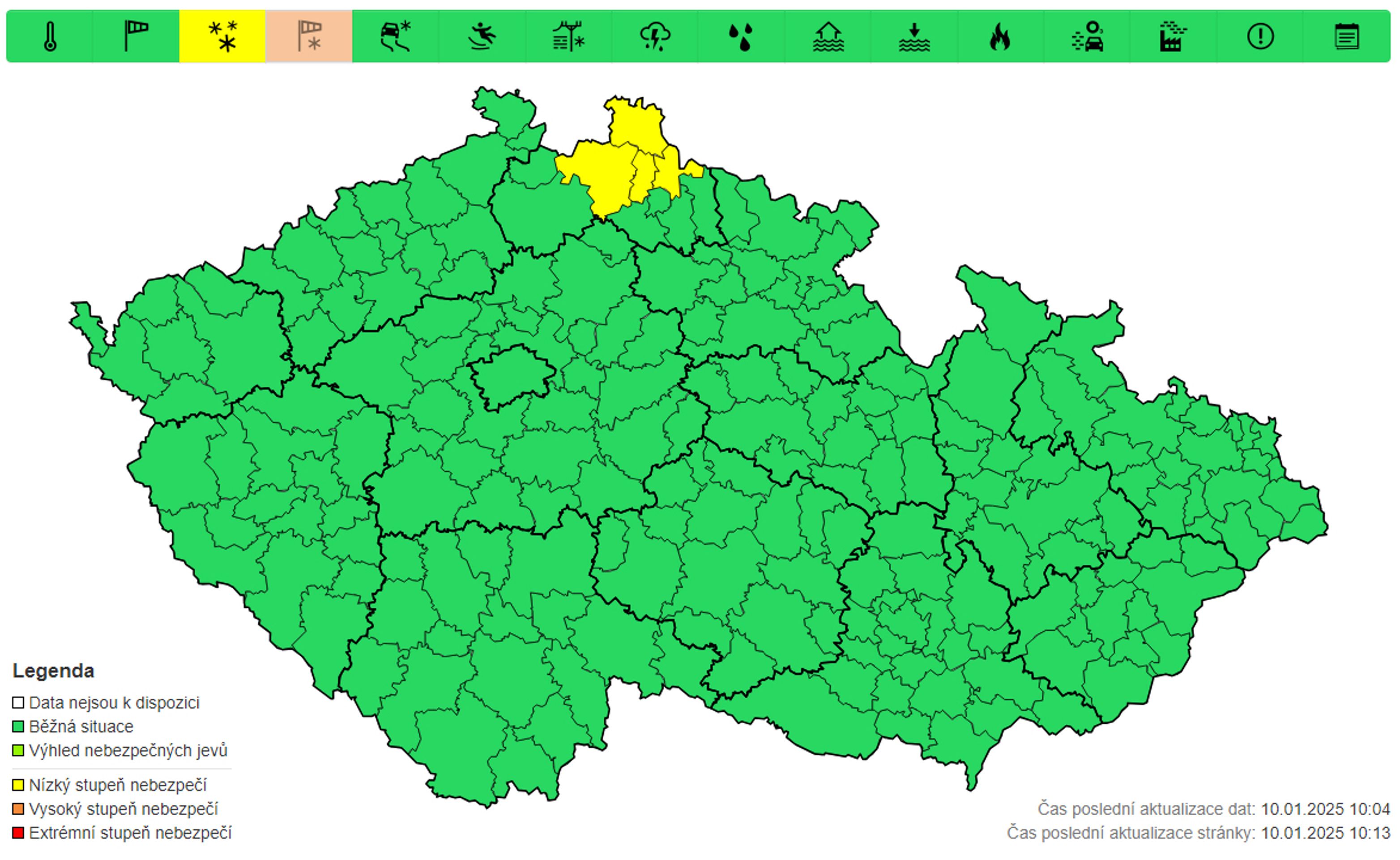 Výstraha před sněhem, 10. 1. až 12. 1. - Výstrahy na nejbližší dny (6/6)