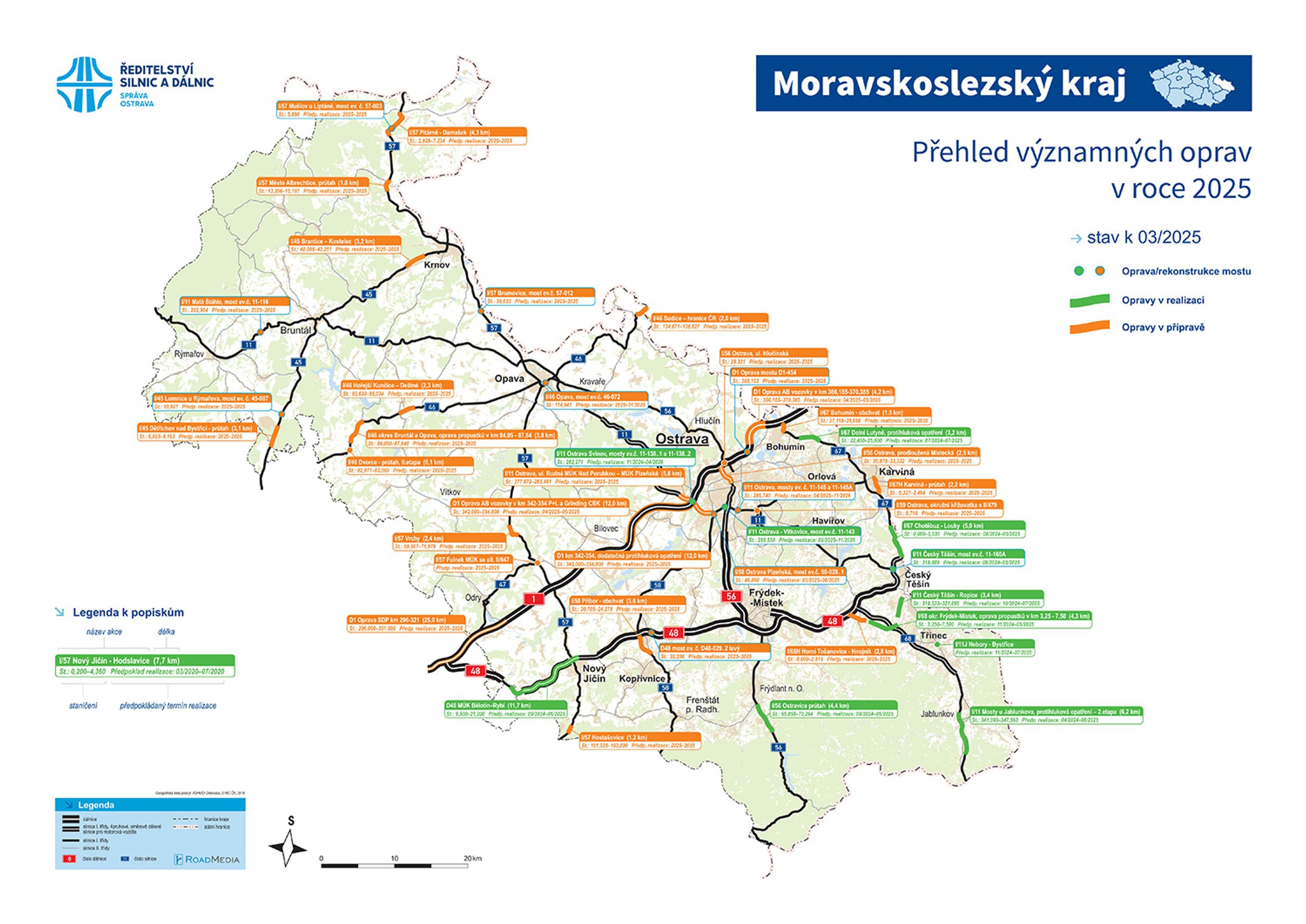 Moravskoslezský kraj - mapa oprav - Mapy oprav a výstavby (26/26)