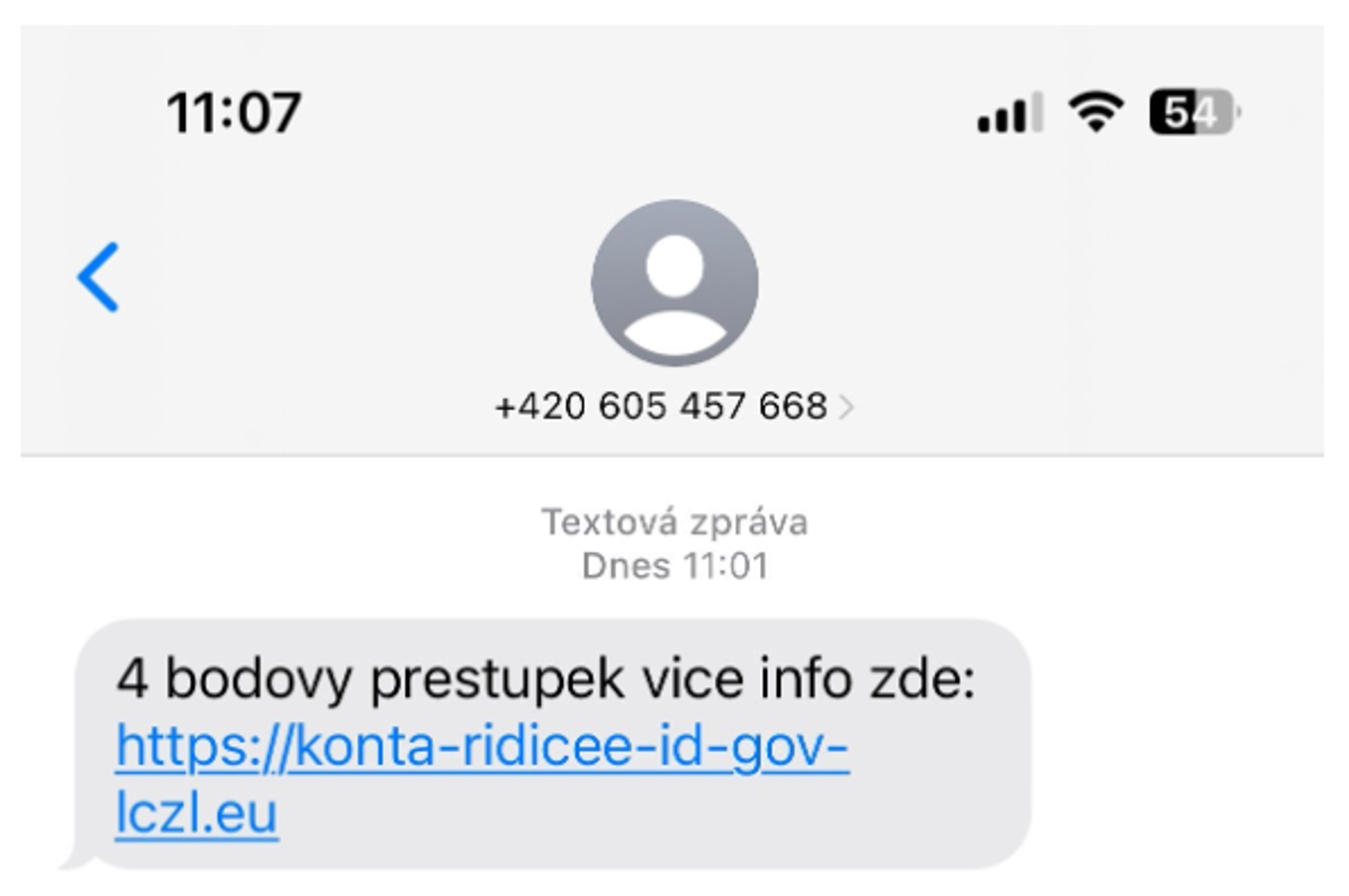 Ukázky podvodných SMS - Ukázky podvodných SMS (4/4)