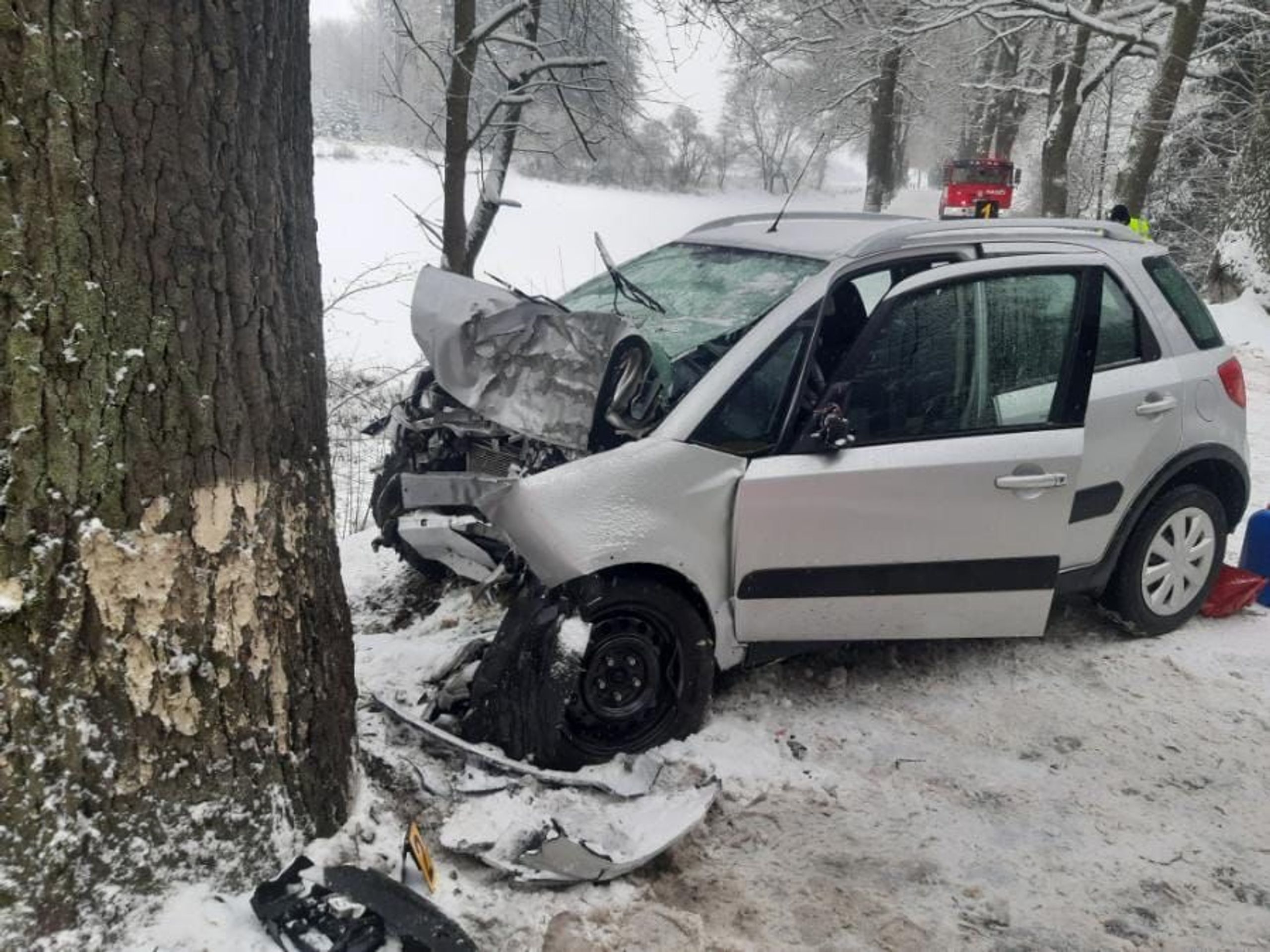 Tragická dopravní nehoda na Pelhřimovsku (1) - Chumelenice komplikuje dopravu (3/20)