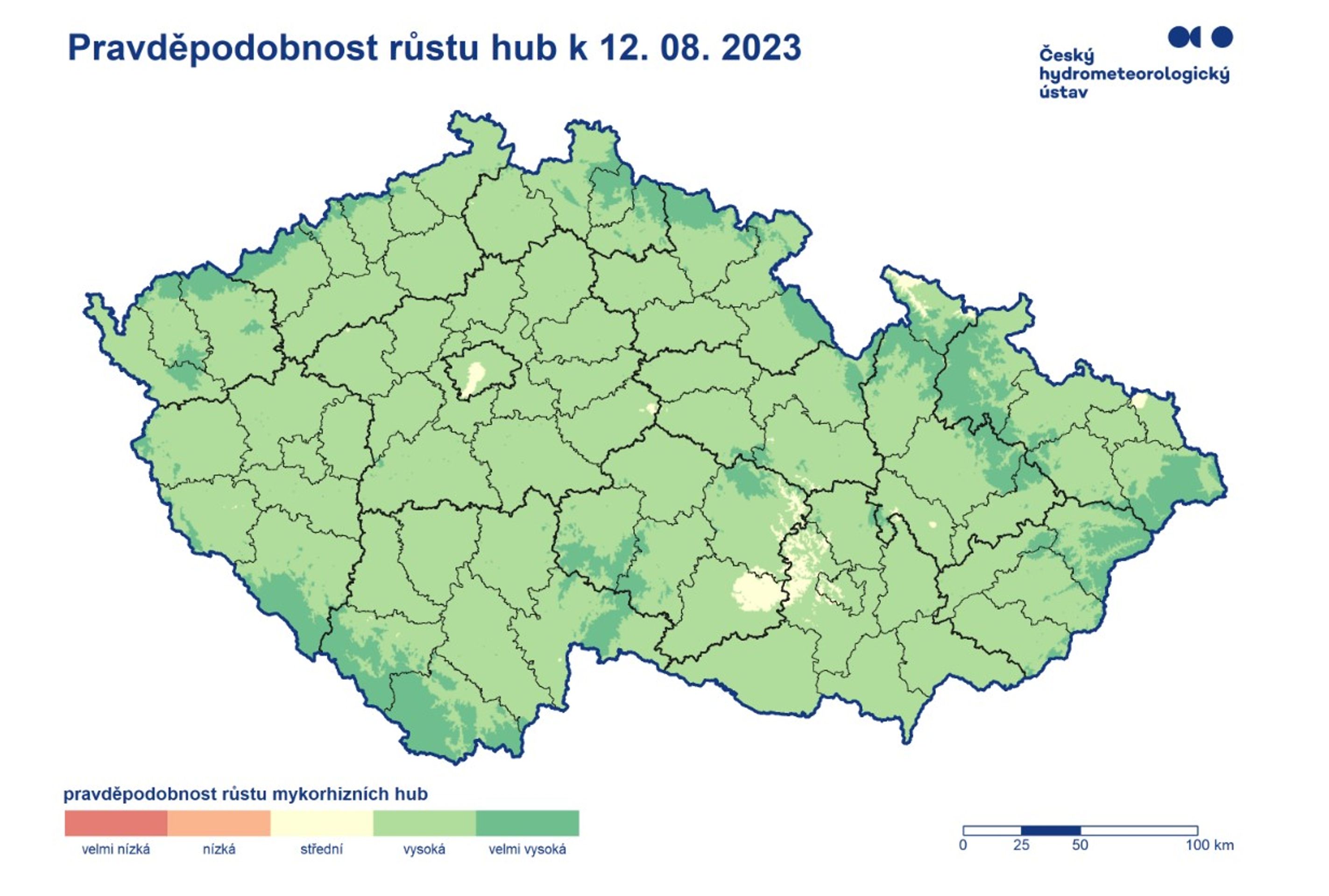 Pravděpodobnost růstu hub k 12. srpnu - Růst hub (1/5)