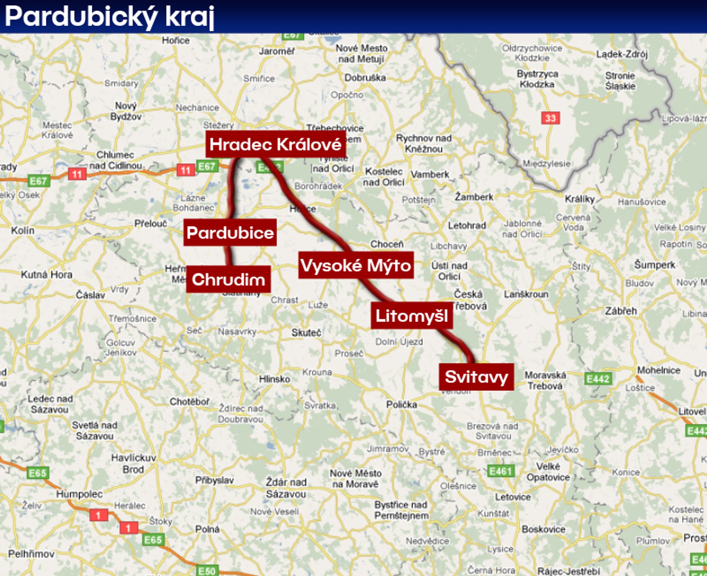 Místa dopravních kontrol - Pardubický kraj - GALERIE: Kde se mohou objevit dopravní kontroly? KRAJE (3/9)