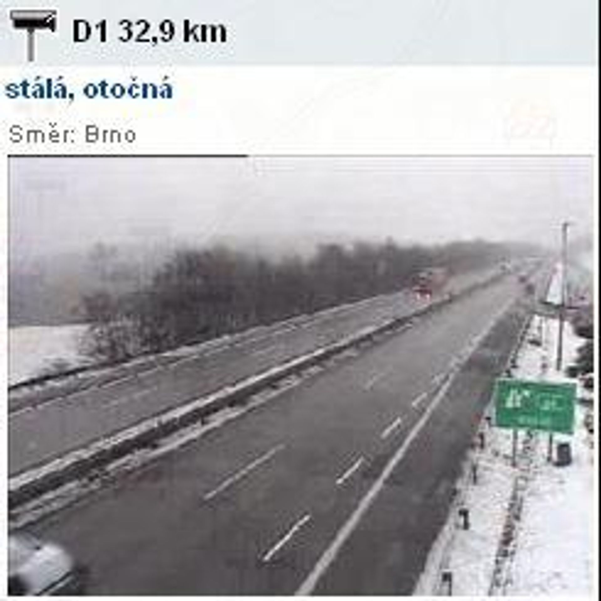 Kamery nad českými dálnicemi, pátek ráno. - Galerie: Sněžení v Česku - dopravní kamery (2/10)