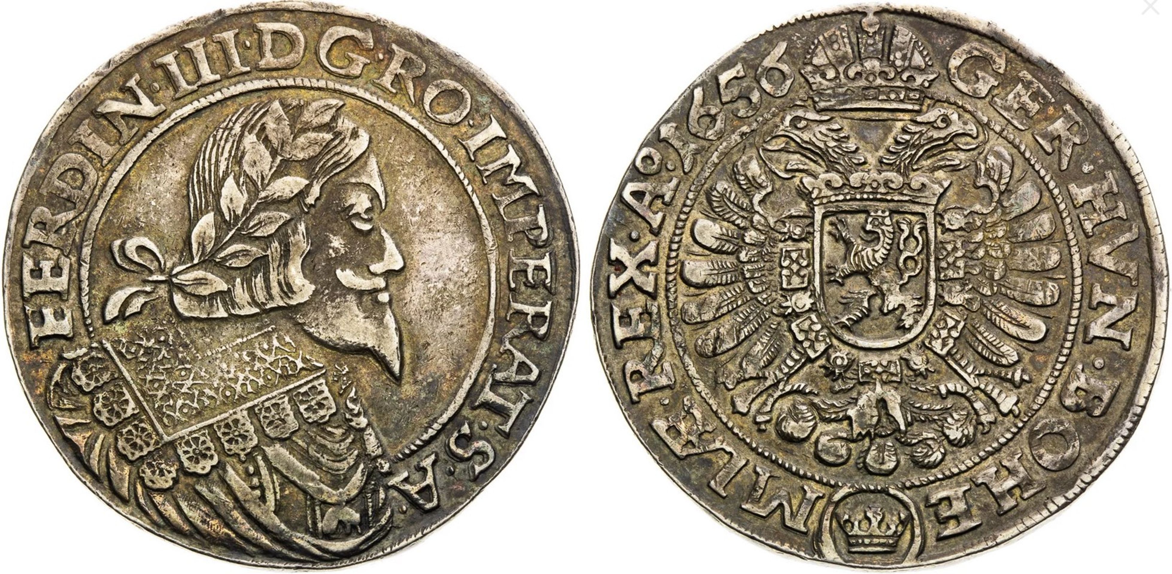 Tolar Ferdinand III. 1656 - Aukce Macho & Chlapovič jaro 2024 (6/8)