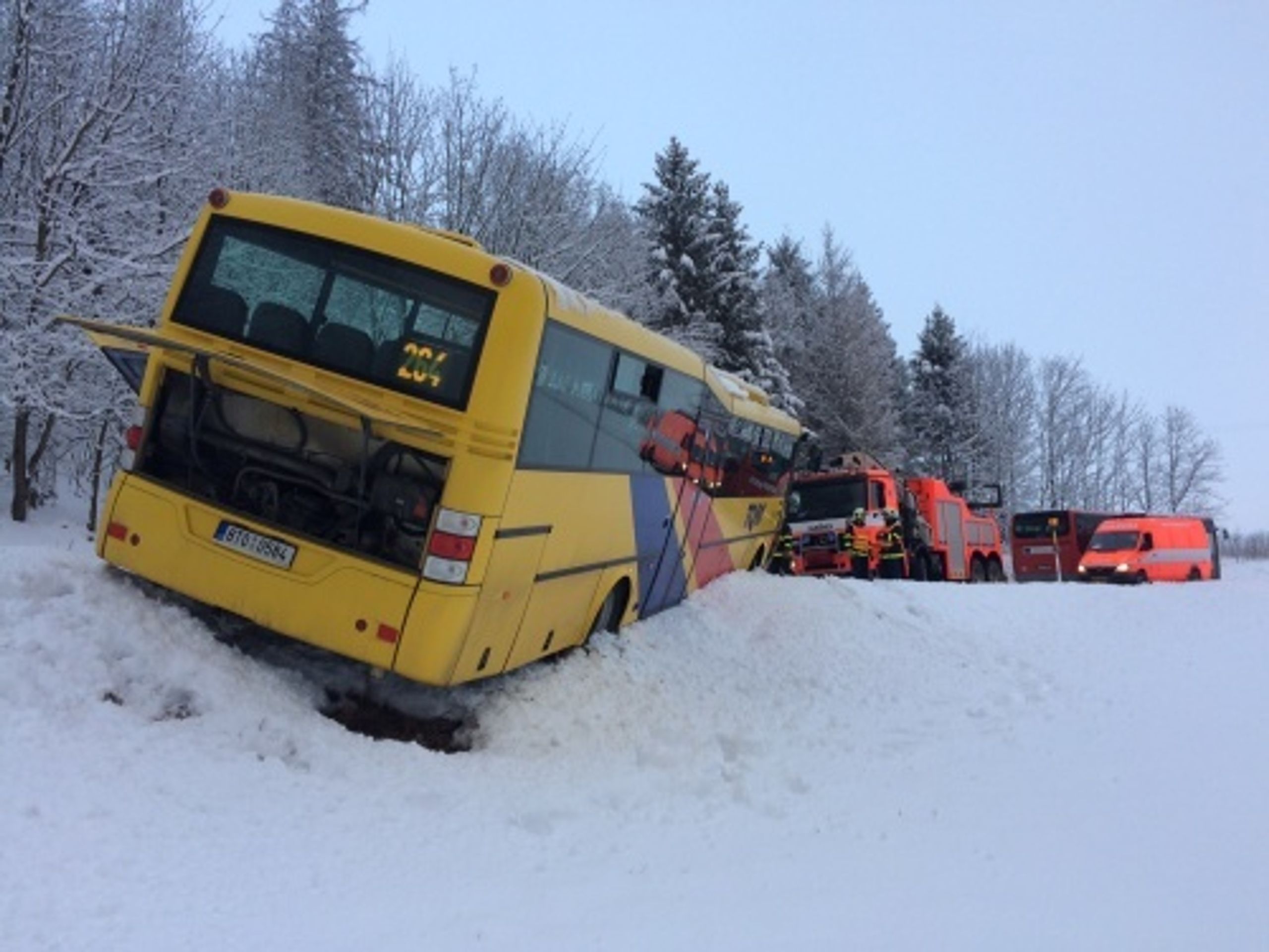 Nehoda autobusu v Kyjovicích - 7 - GALERIE: České silnice pokryla ledovka (20/25)