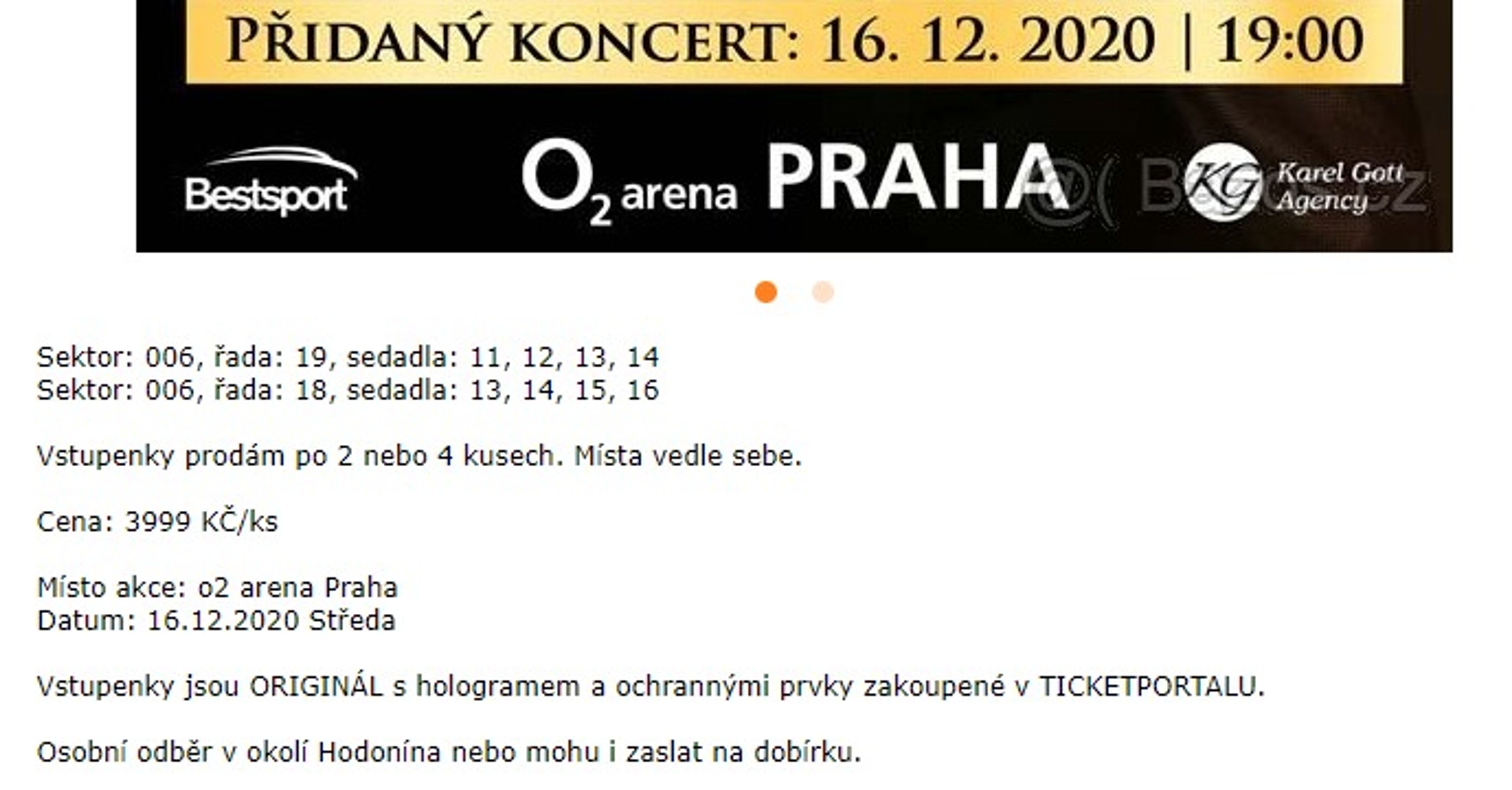 předražené vstupenky na vzpomínkový koncert Karla Gotta - 3 - GALERIE: Předražené vstupenky (1/3)