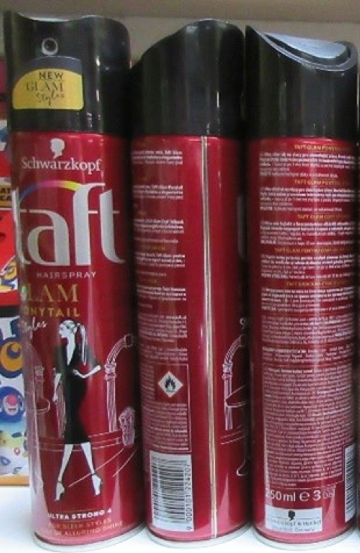 Lak na vlasy Schwarzkopf taft HAIRSPRAY GLAM PONYTAIL - Nebezpečná kosmetika v Česku (7/12)