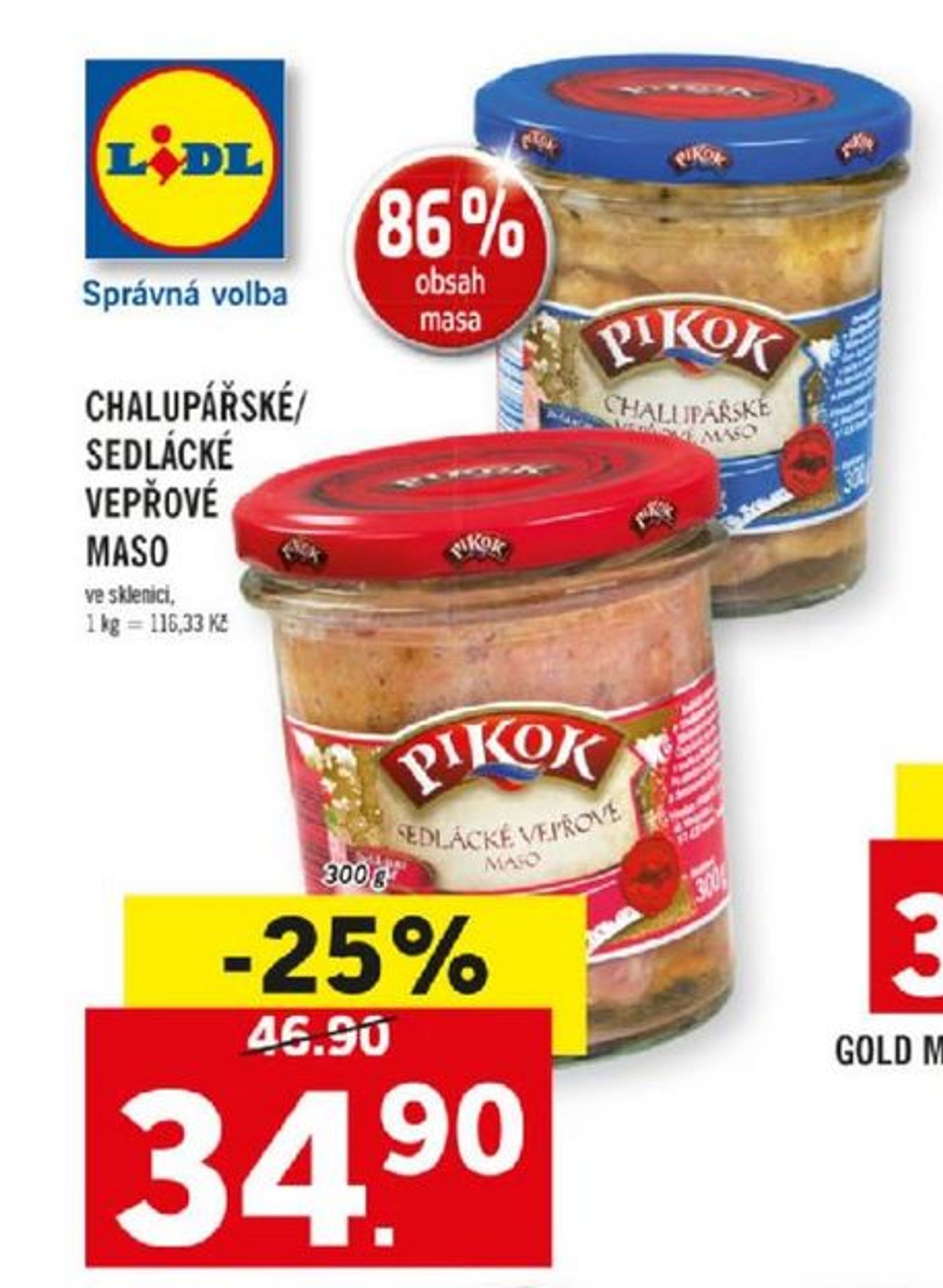 Leták společnosti Lidl uvádějící nekvalitní masné výrobky Pikok - GALERIE: Nevyhovující masné výrobky Pikok (1/5)
