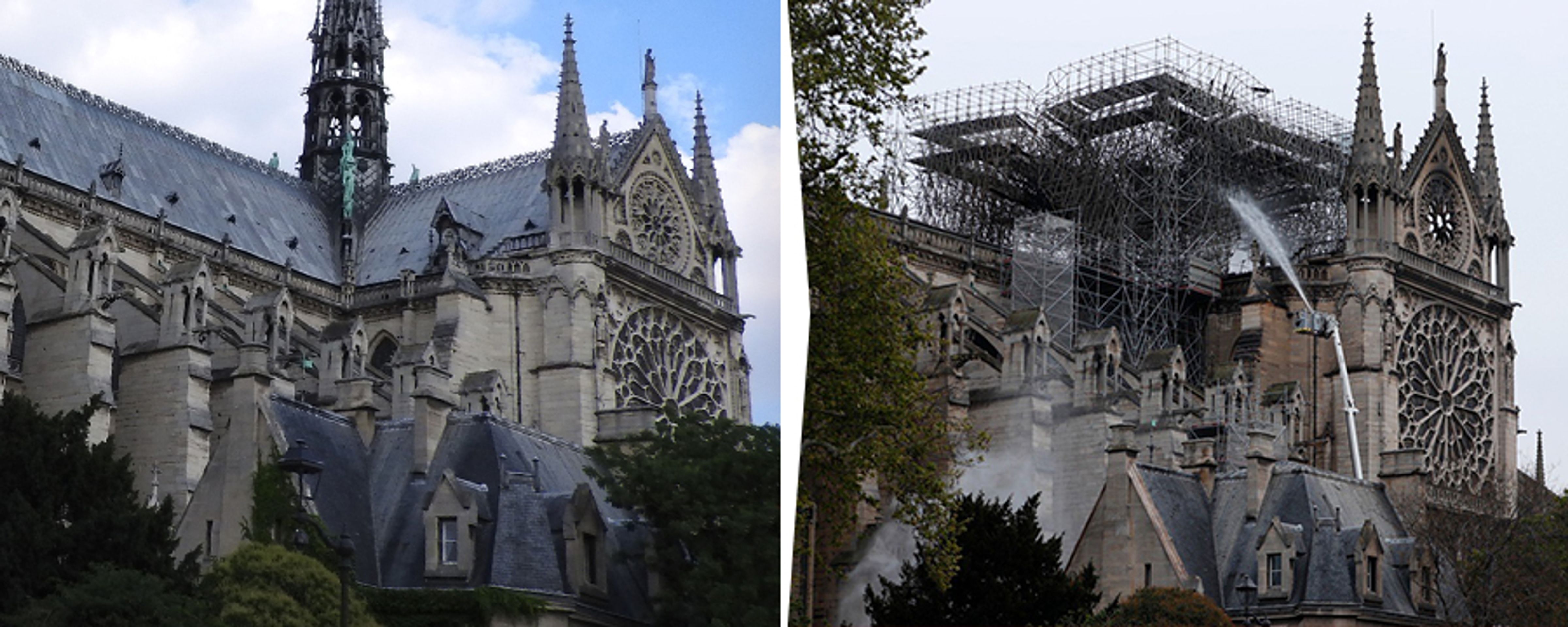 Katedrála Notre-Dame - srovnání - 3 - GALERIE: Pohled na katedrálu Notre-Dame před a po požáru (3/10)