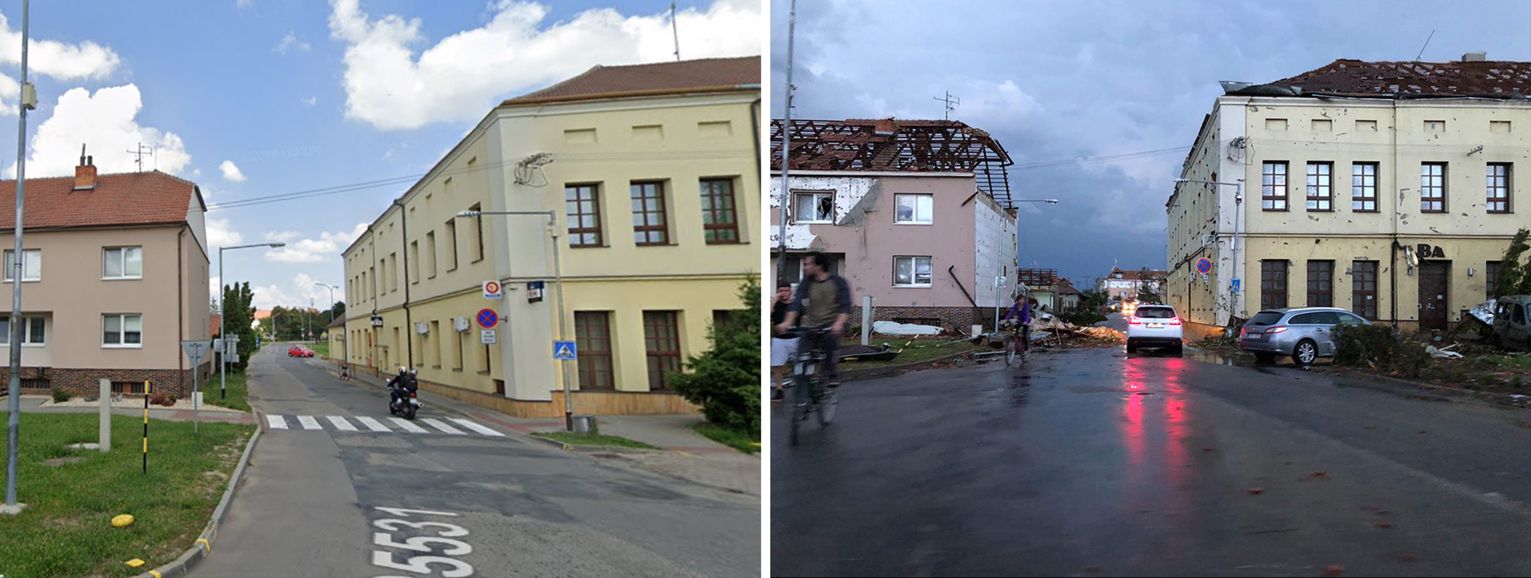 Srovnání - Tornádem zničená místa: Moravská Nová Ves - GALERIE: Srovnání - Tornádem zničená místa (5/13)
