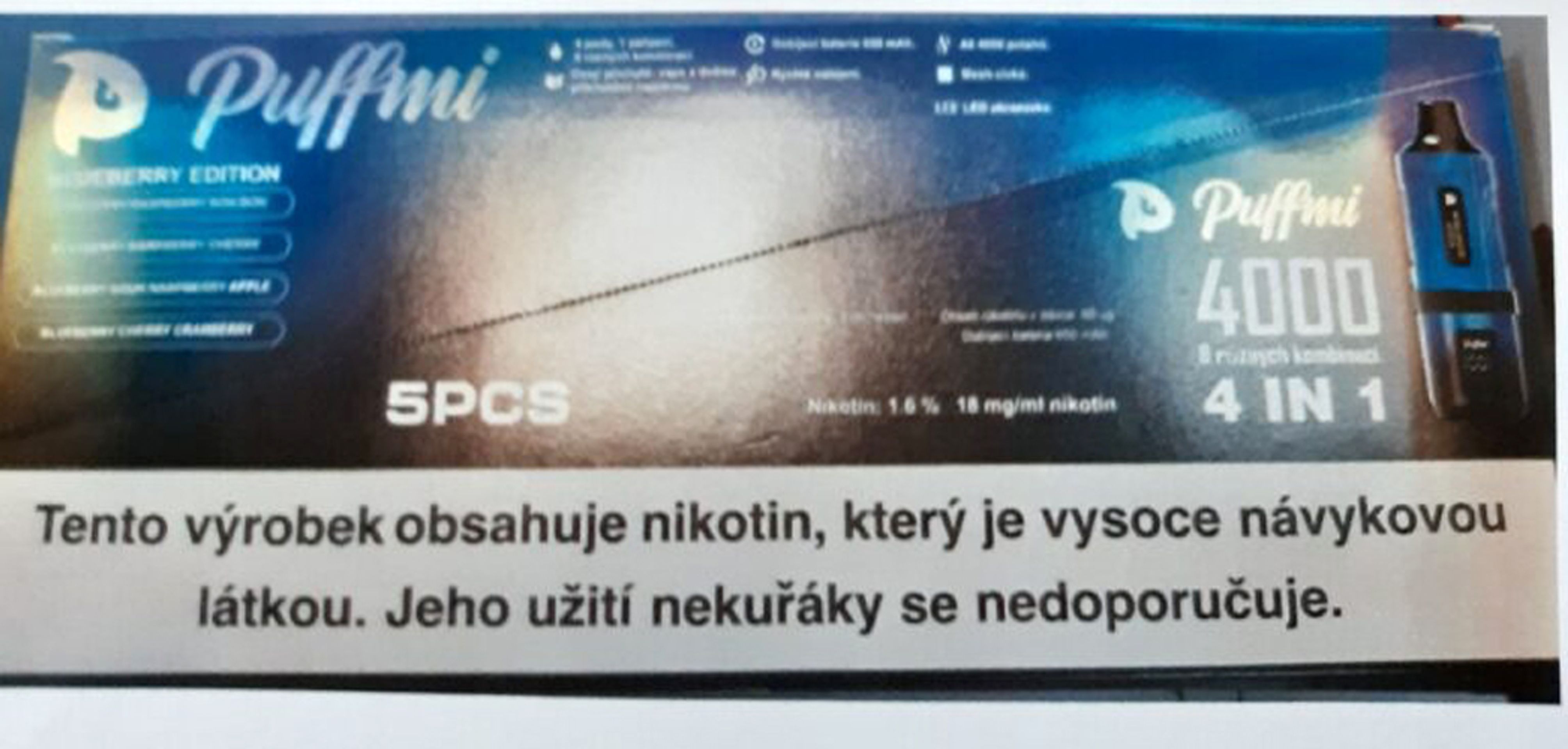 Nebezpečné elektronické cigarety zn. Puffmi (2) - Nebezpečné elektronické cigarety (2/4)
