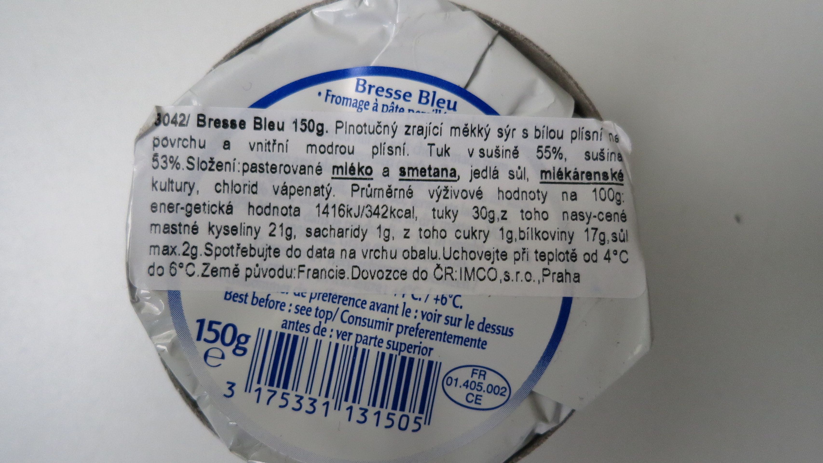 Falšované masné a mléčné výrobky ze zahraničí - Sýr Bresse Blue - GALERIE: Falšované masné a mléčné výrobky ze zahraničí (10/10)