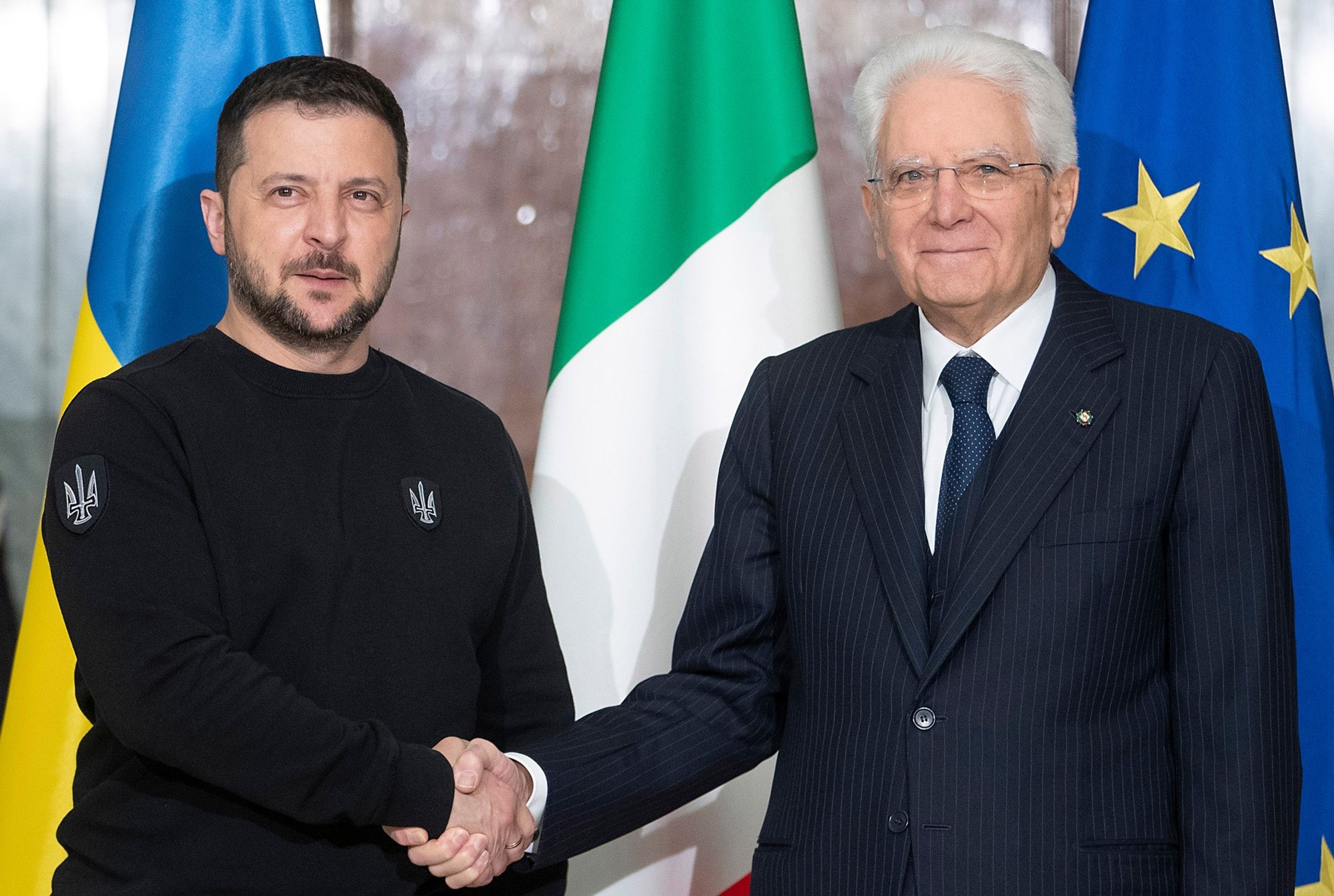 Prezident Ukrajiny Zelenskyj a prezident Itálie Mattarella - Ukrajinský prezident Zelenskyj na návštěvě Itálie (5/7)