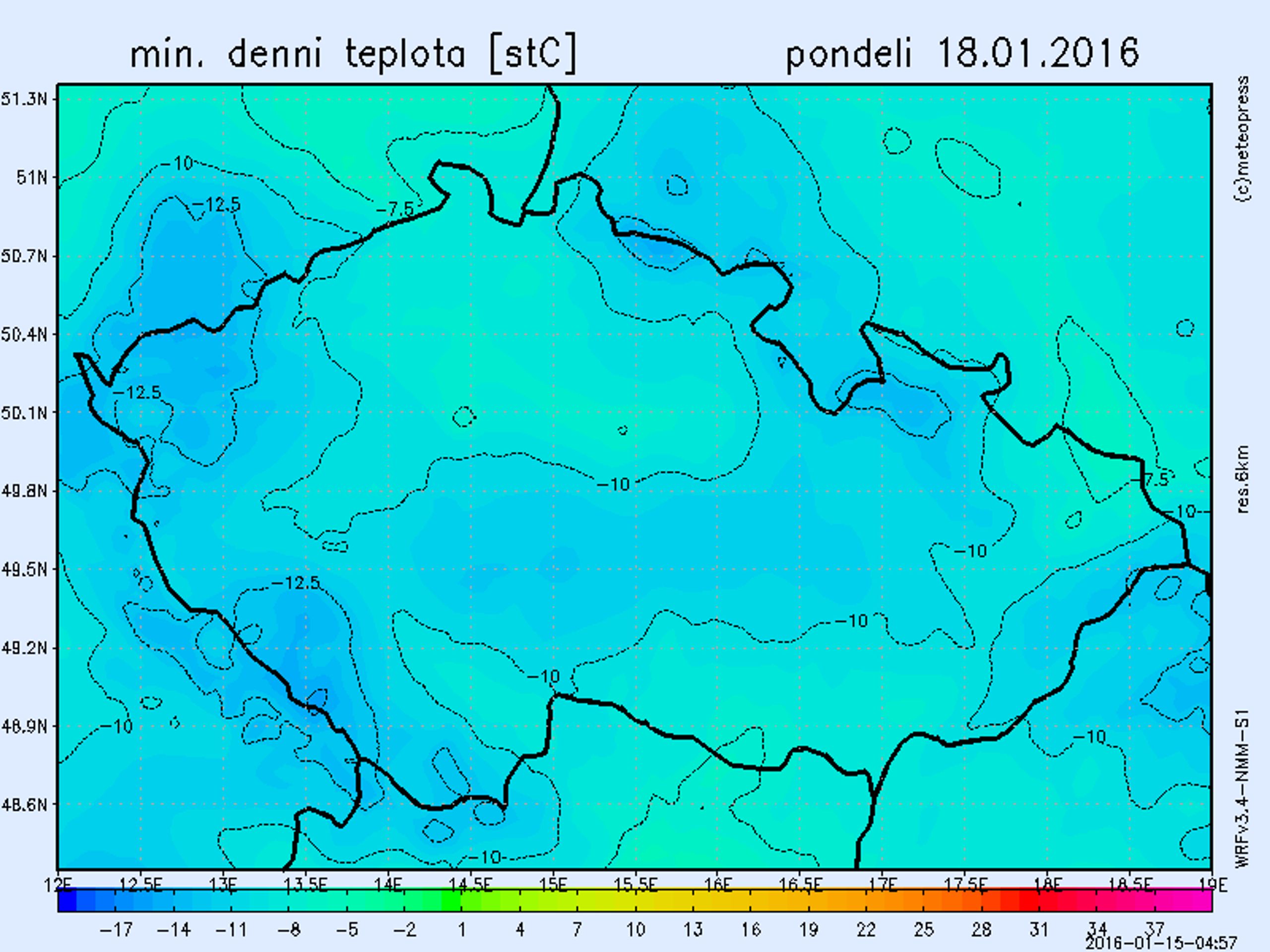 Mapa mrazu - pondělí 18. ledna - GALERIE: MAPY MRAZU (3/3)
