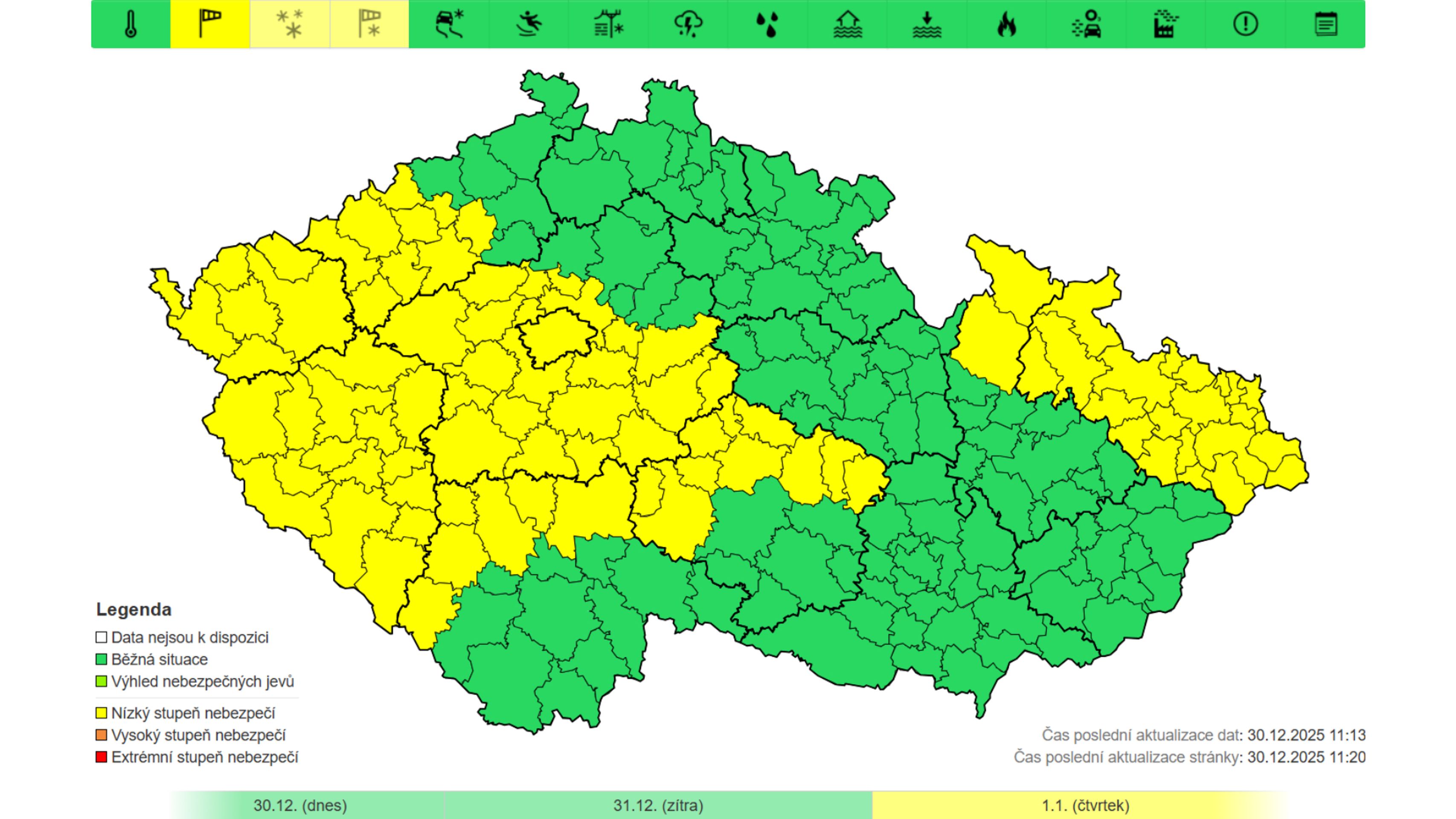 Výstraha ČHMÚ – Silný vítr - Výstraha (2/3)