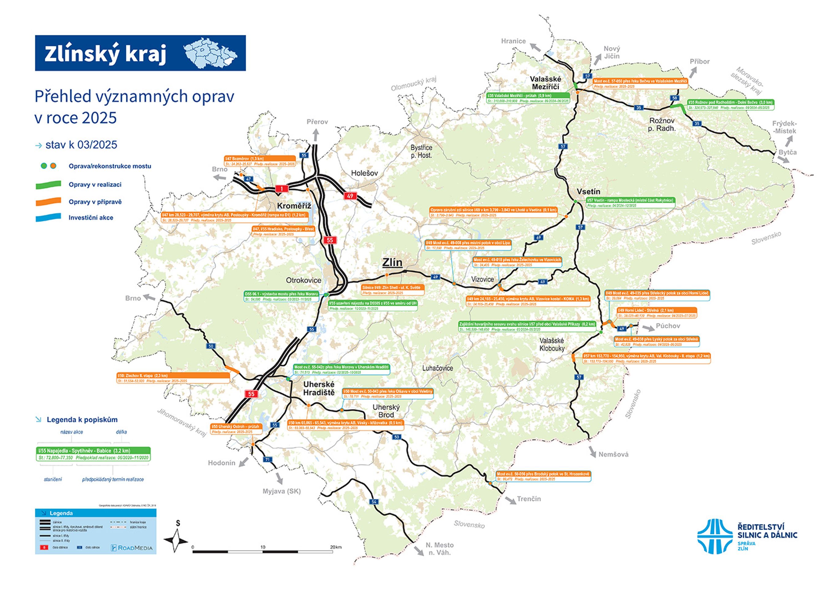 Zlínský kraj - mapa oprav - Mapy oprav a výstavby (22/26)