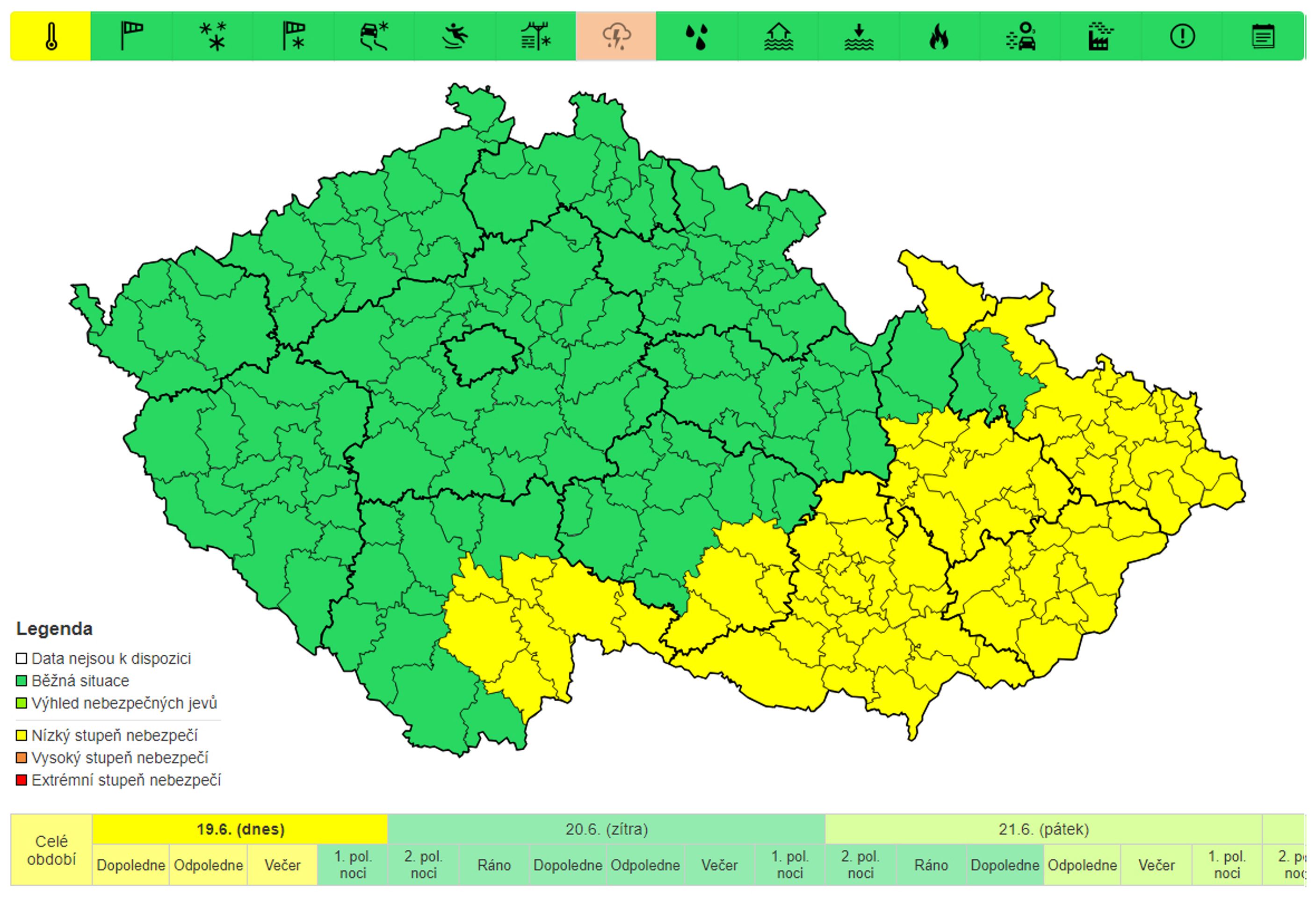 Výstraha před vysokými teplotami, 19. 6. 2024 - Meteorologové varují před vysokými teplotami (1/4)