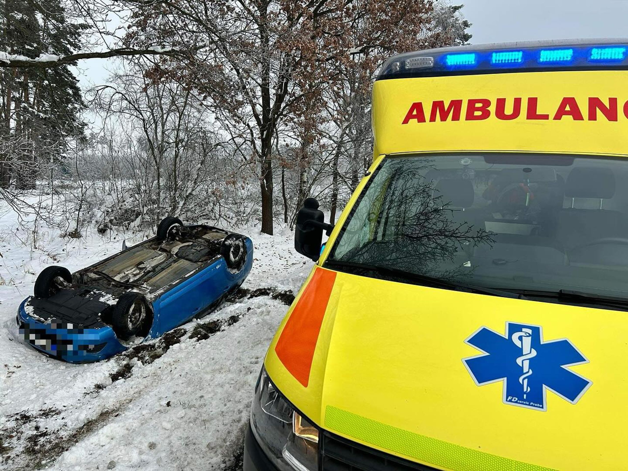 Ledovka na jihu Čech - Ledovka způsobuje dopravní komplikace (5/7)