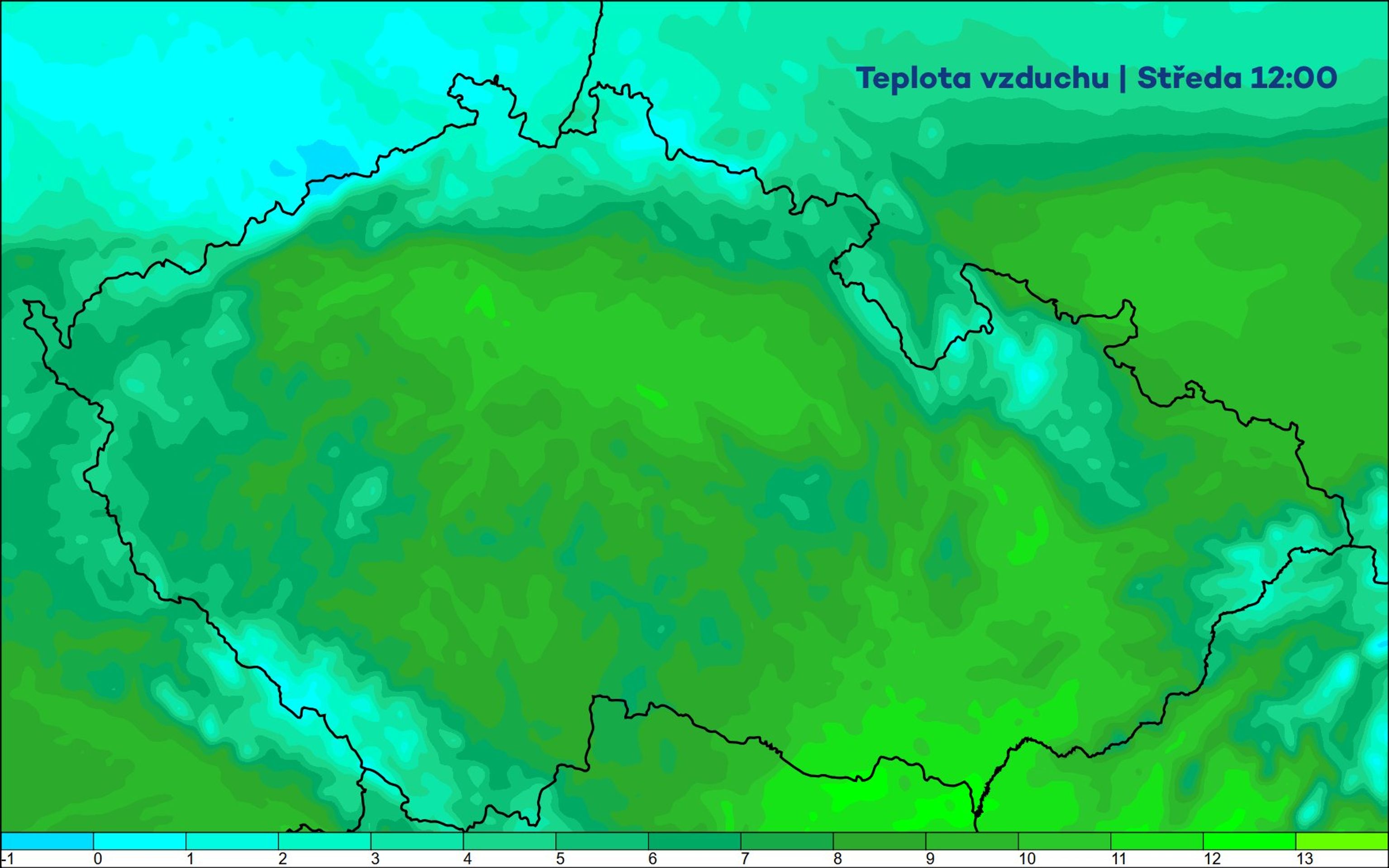 Teplota vzduchu - Počasí rozdělilo Česko na polovinu (1/4)