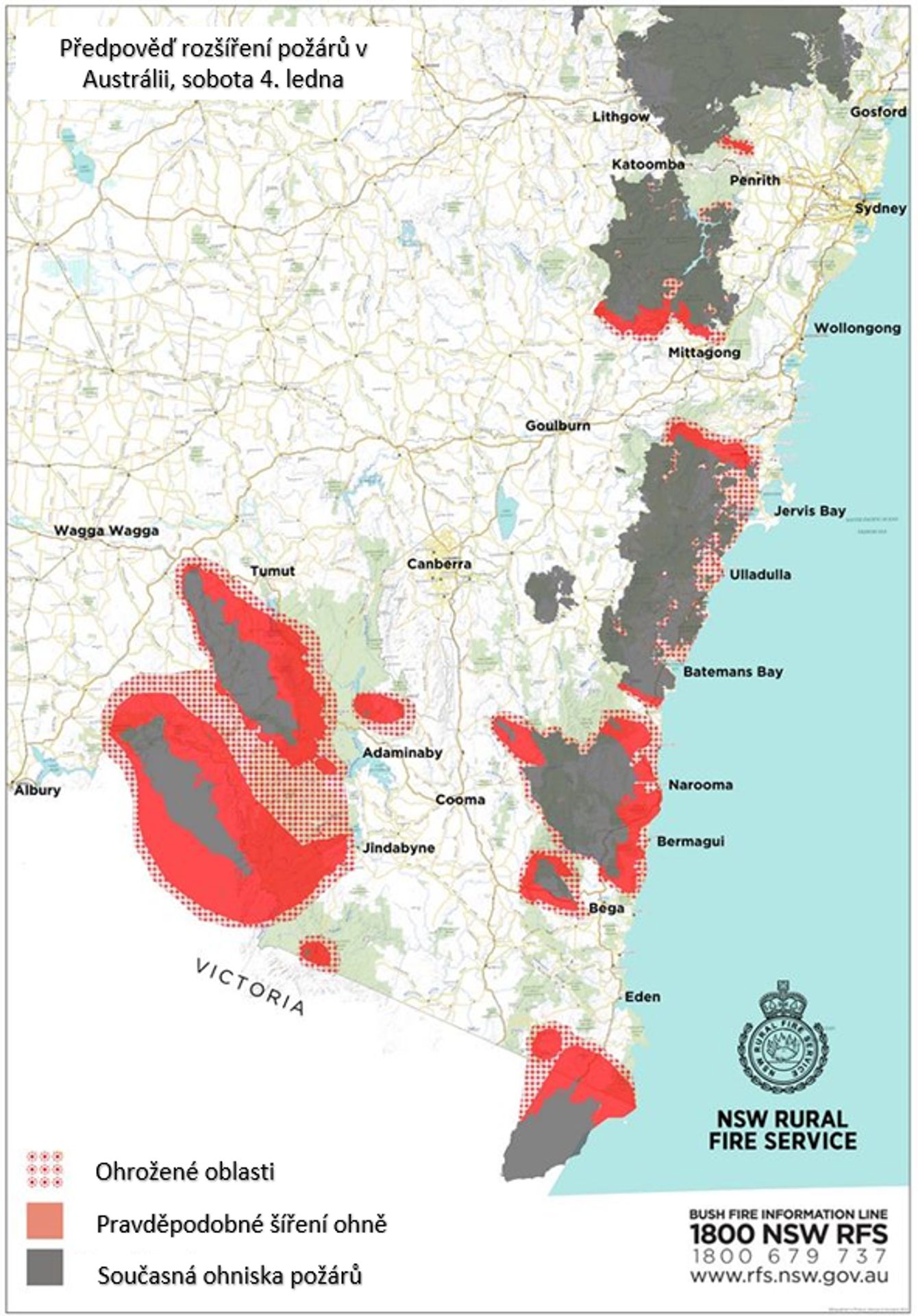 Mapa požárů v Austrálii - GALERIE: Požáry v Austrálii se nedaří dostat pod kontrolu (8/8)