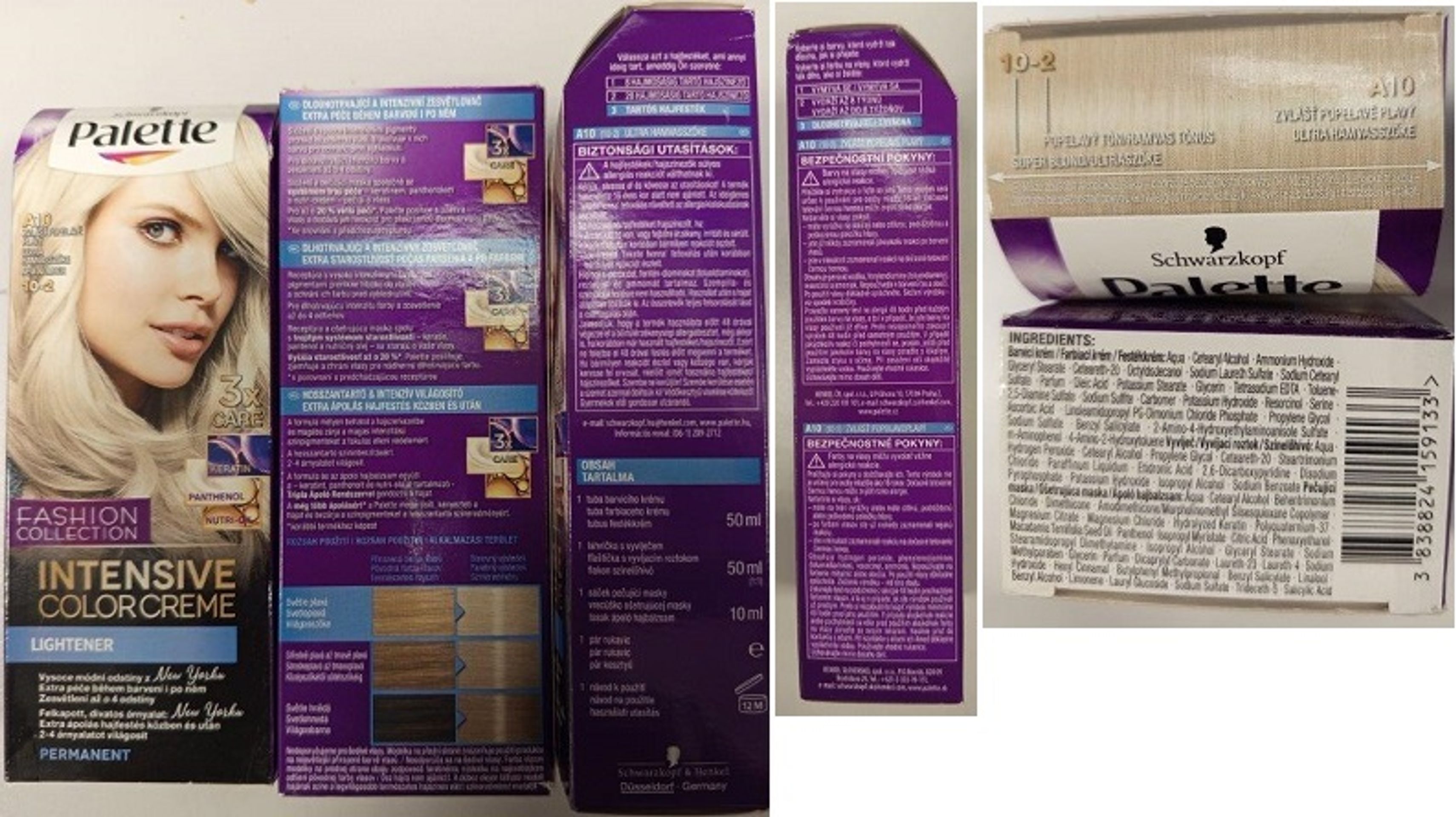 Barva na vlasy Schwarzkopf Palette, odstín 10-2 - Zdraví nebezpečná kosmetika (4/4)