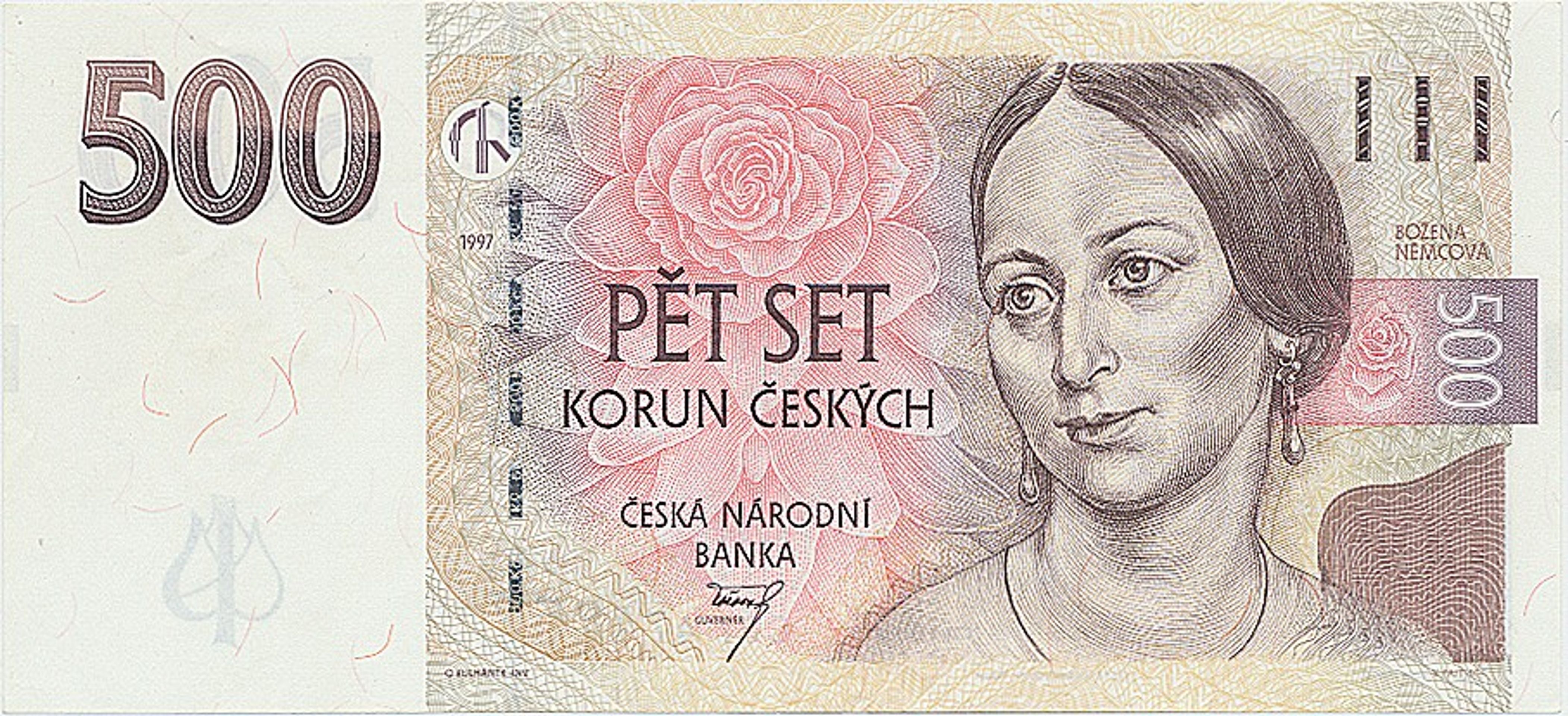 ČR, 500korunová bankovka, chybotisk, 1997, vyvolávací cena 15 000 Kč (2) - Aukce mincí a bankovek (7/20)